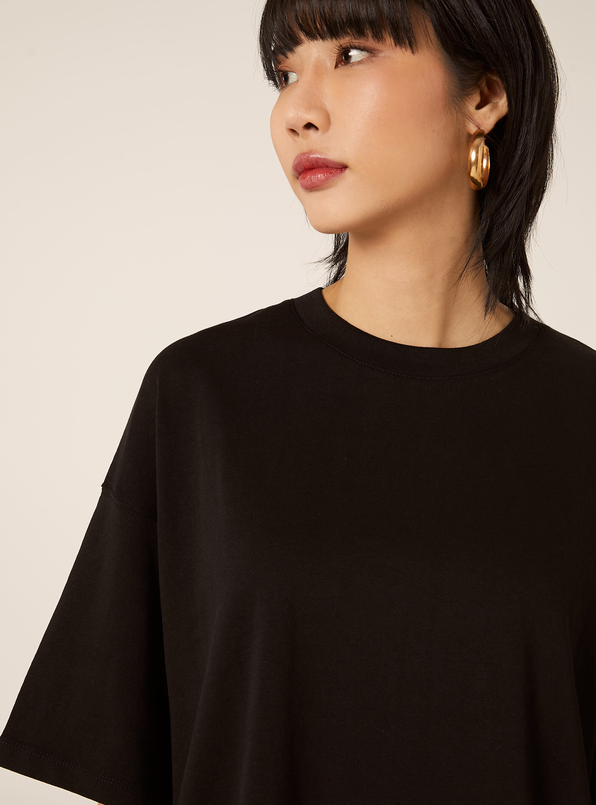 Basic boxy fit T-shirt, BK1 BLACK