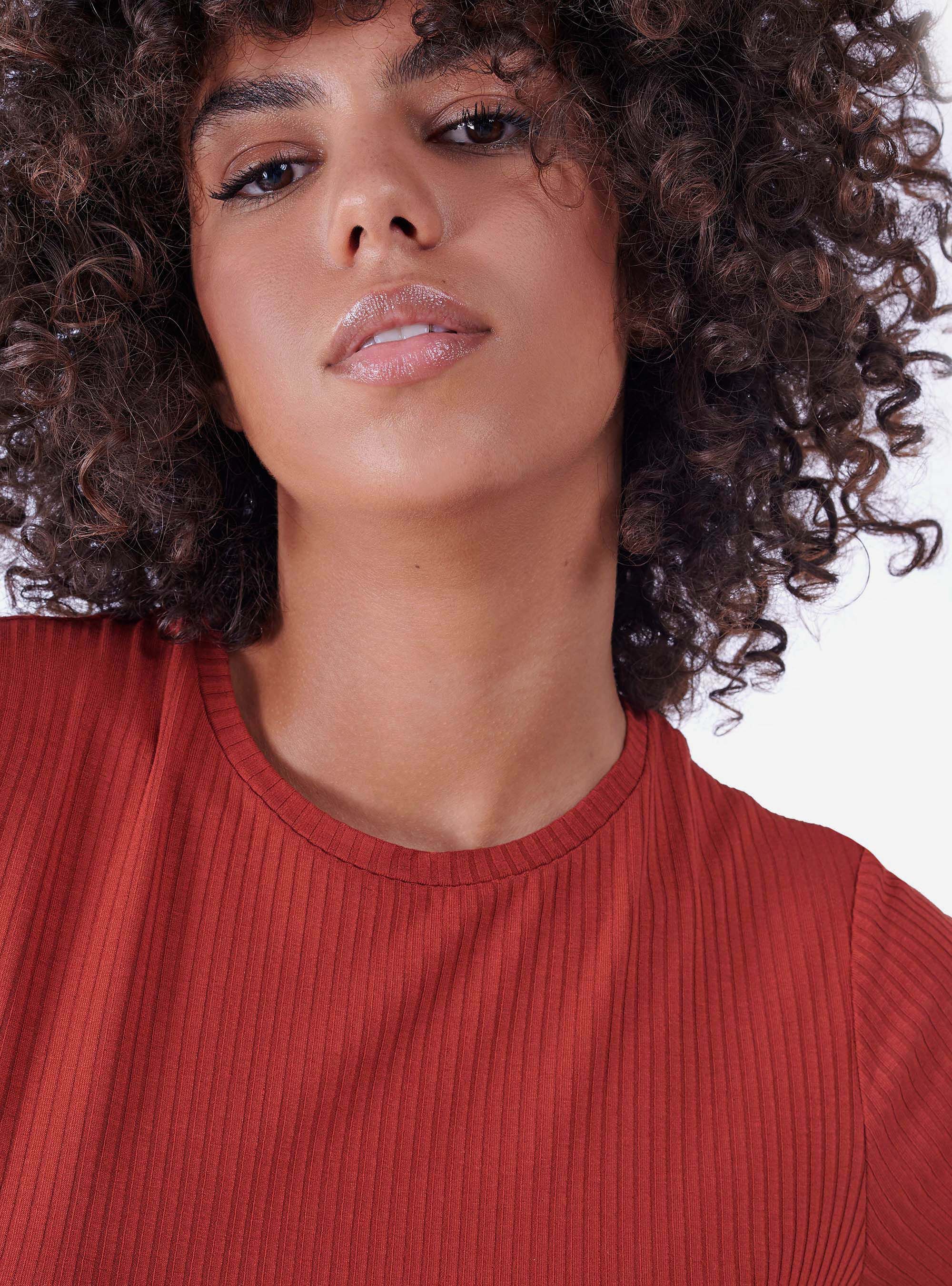 Vestito corto in cotone a costine fit morbido, RUSTY