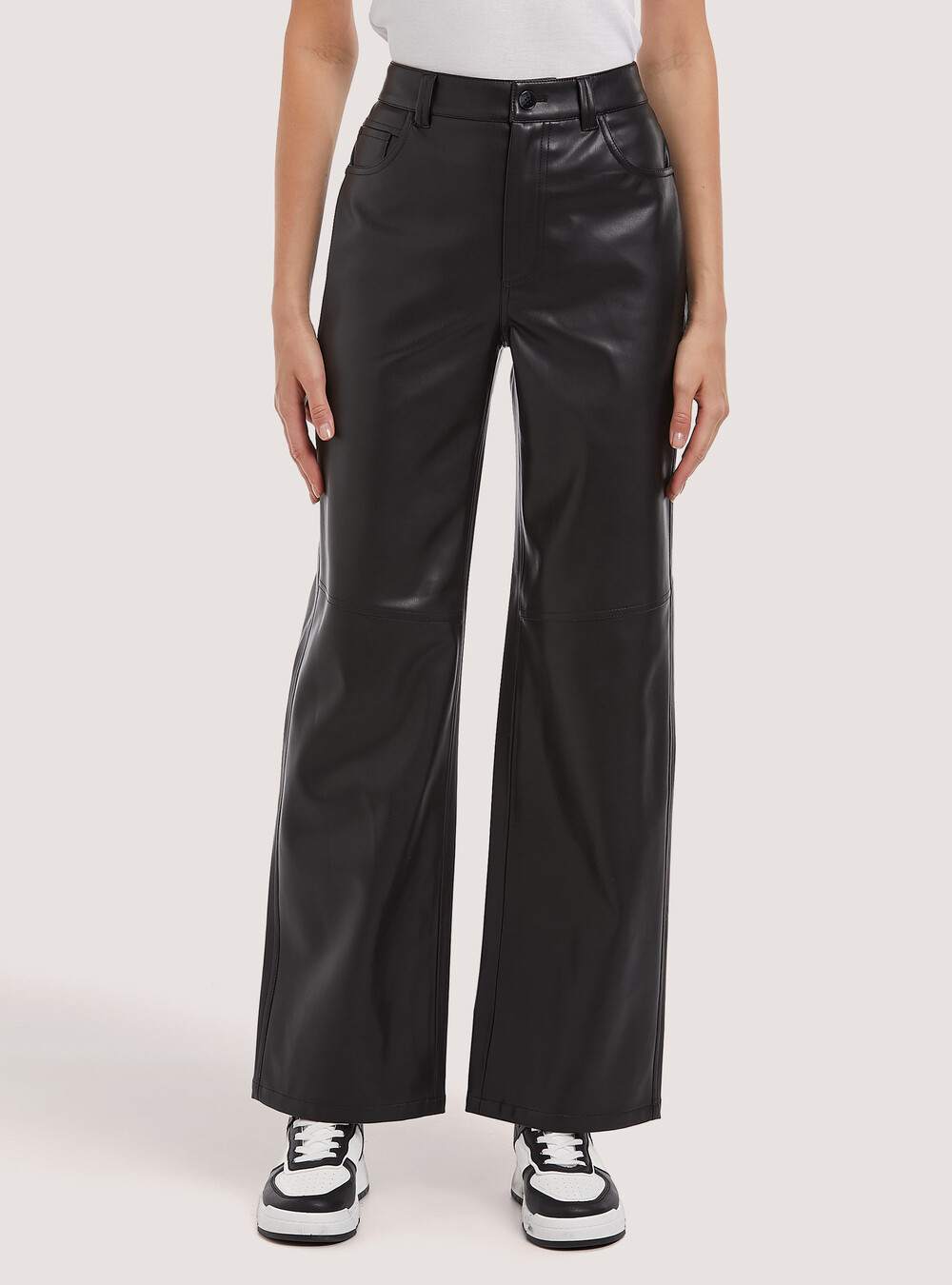 Leather Flared Pants Pantaloni Zampa Bershka Bershka Faux Leather