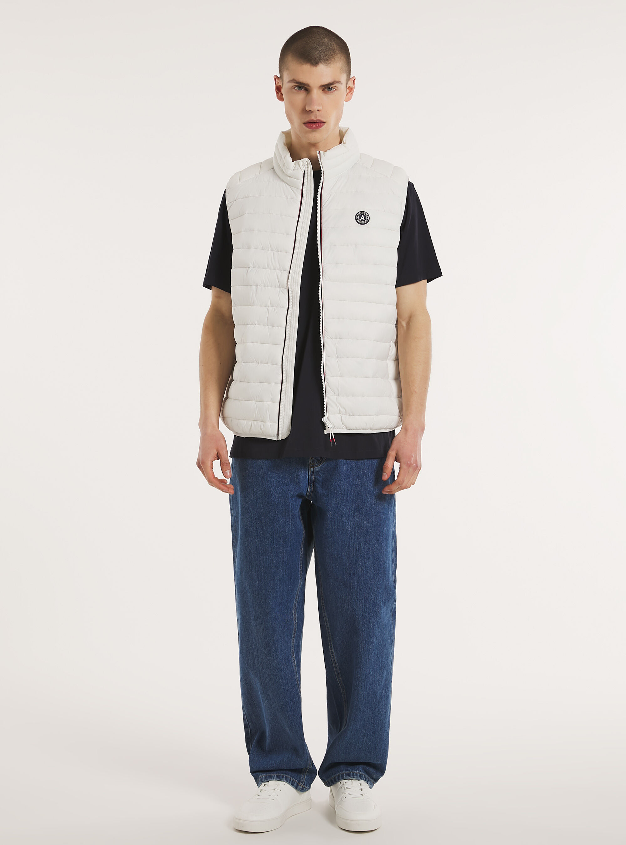 Padded sleeve jacket with contrasting zip, WH2 WHITE
