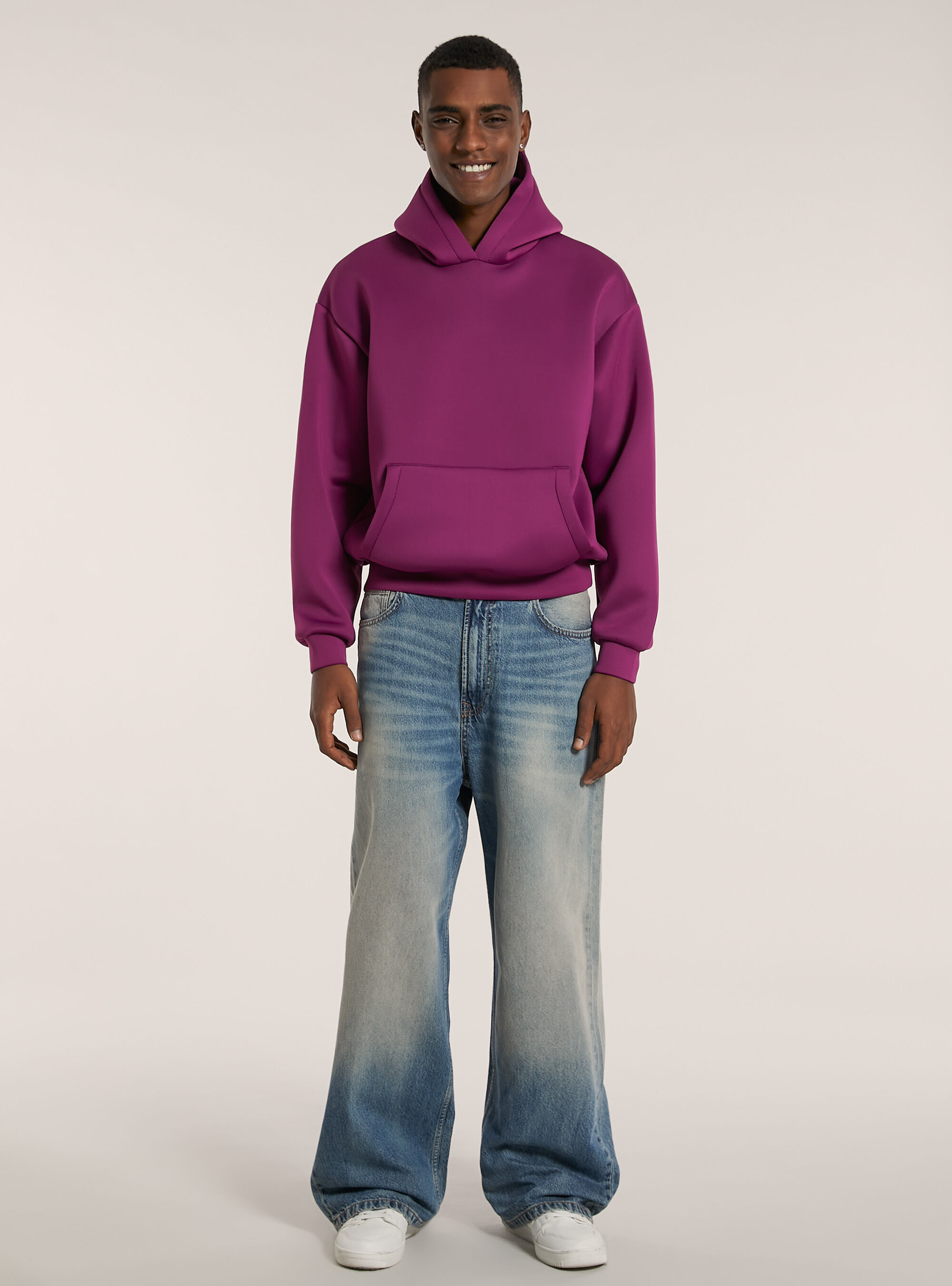 Boxy fit sweatshirt in scuba fabric Alcott Men s Sweatshirts