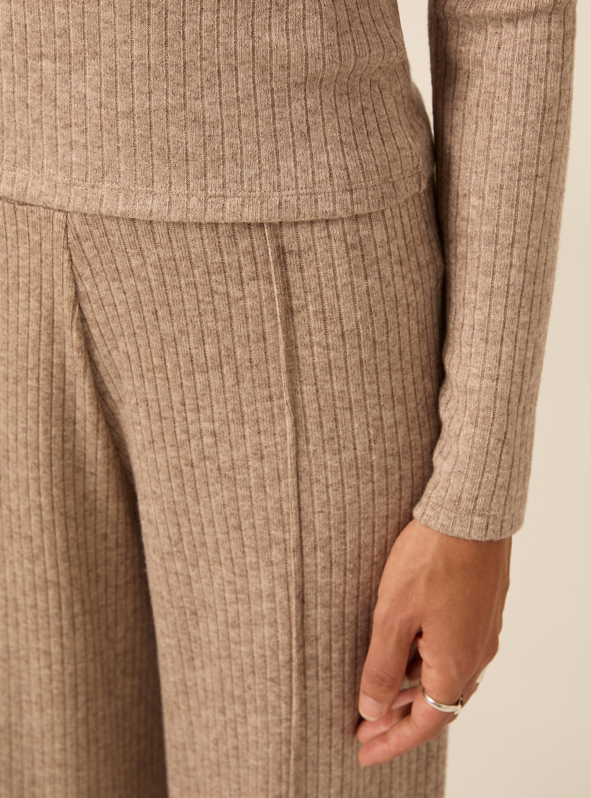 Pantaloni ampi a coste, MBG2 BEIGE MEL MED