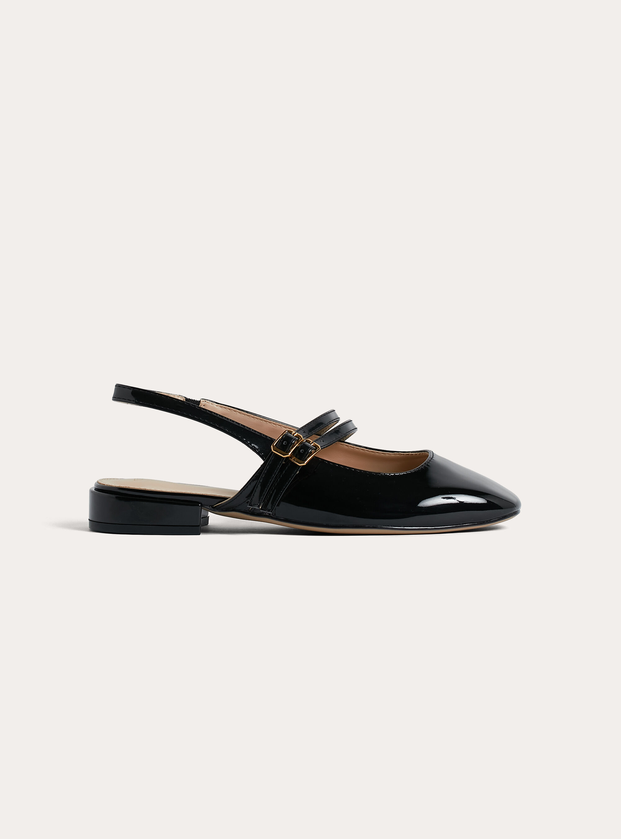 Ballerine slingback tinta unita effetto pelle