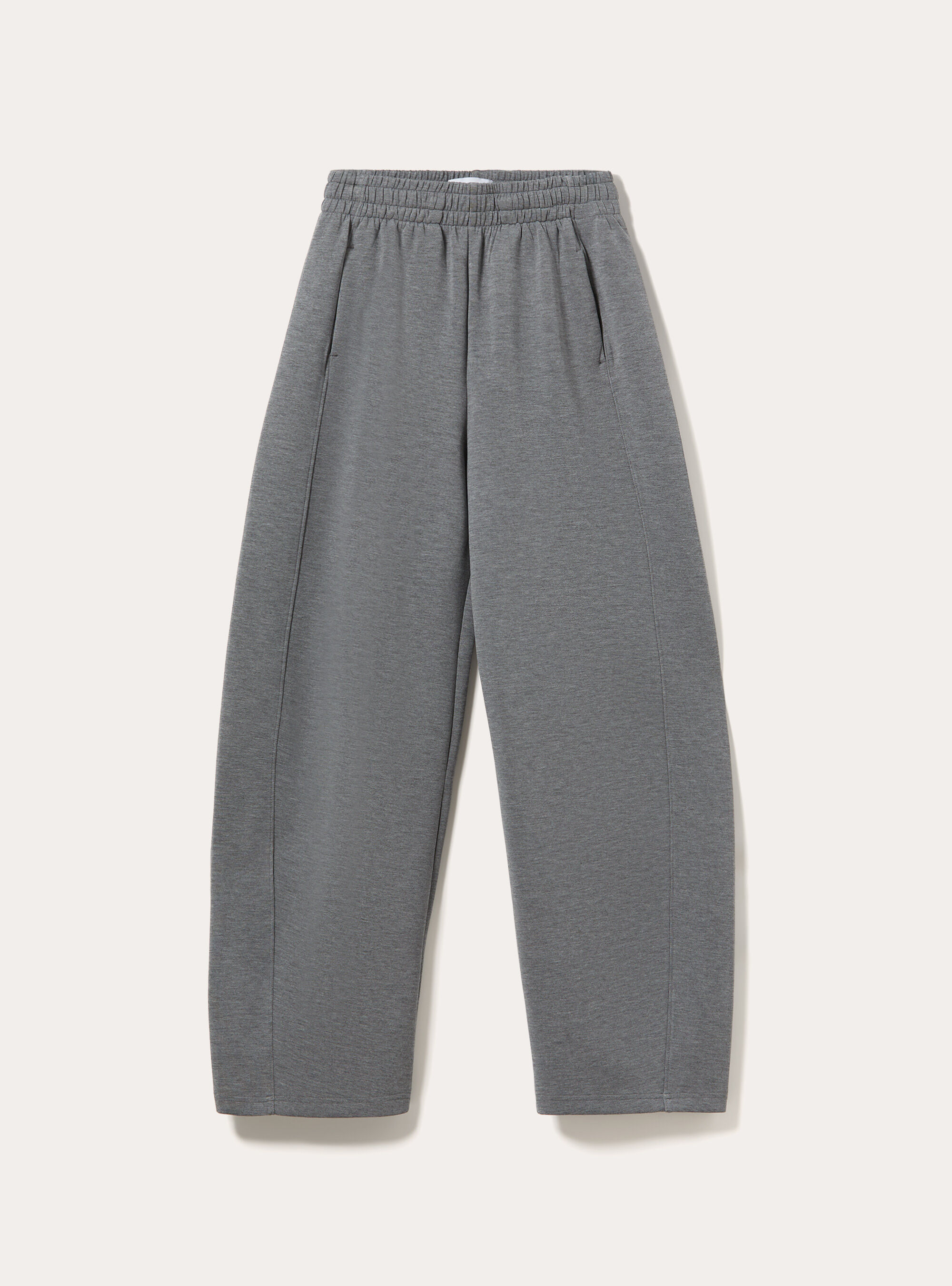 Soft touch barrel jogger trousers with elasticated waist, MGY1 GREY MEL DARK