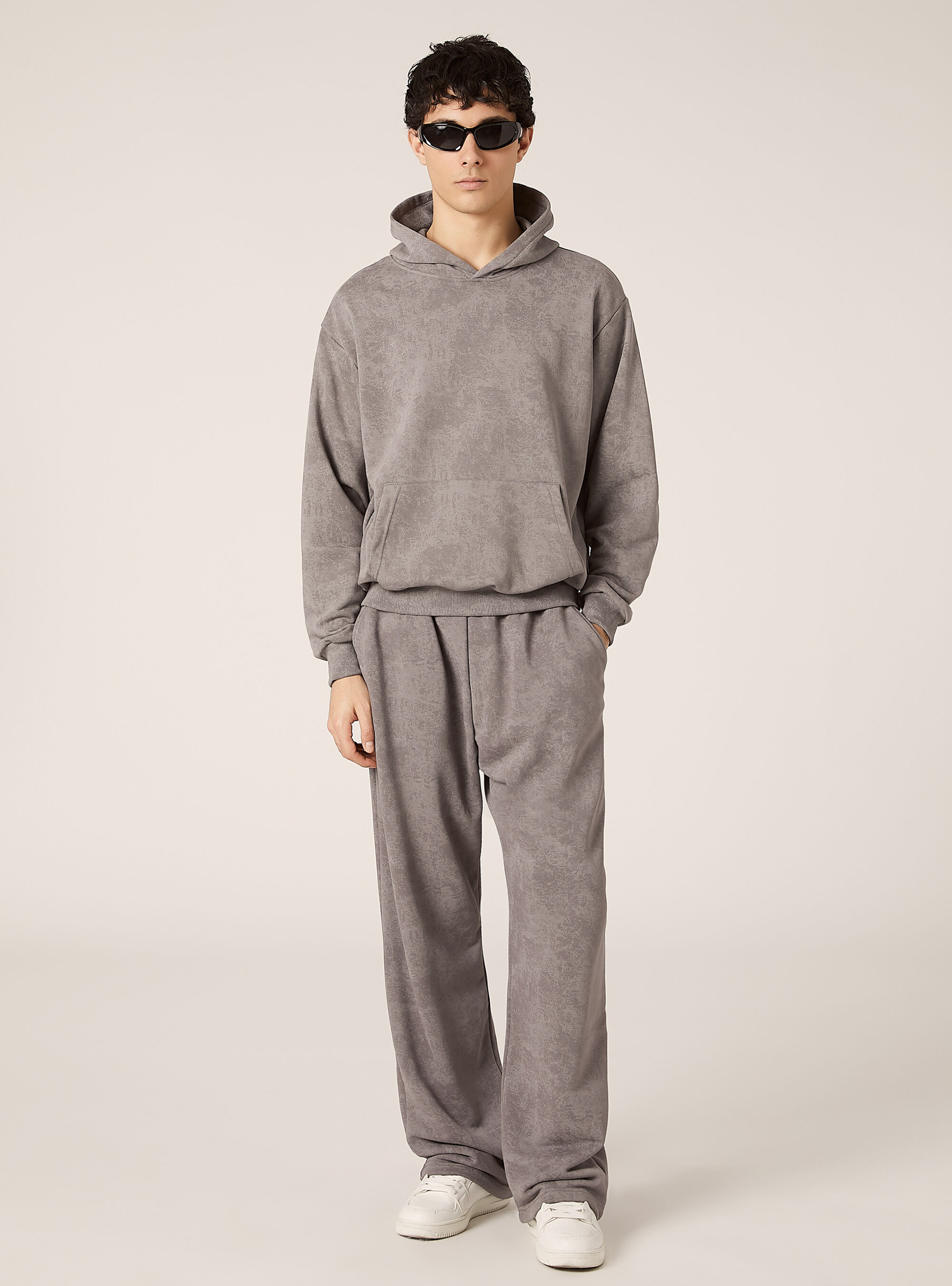 Sudadera boxy fit jaspeada, GY2 GREY MEDIUM