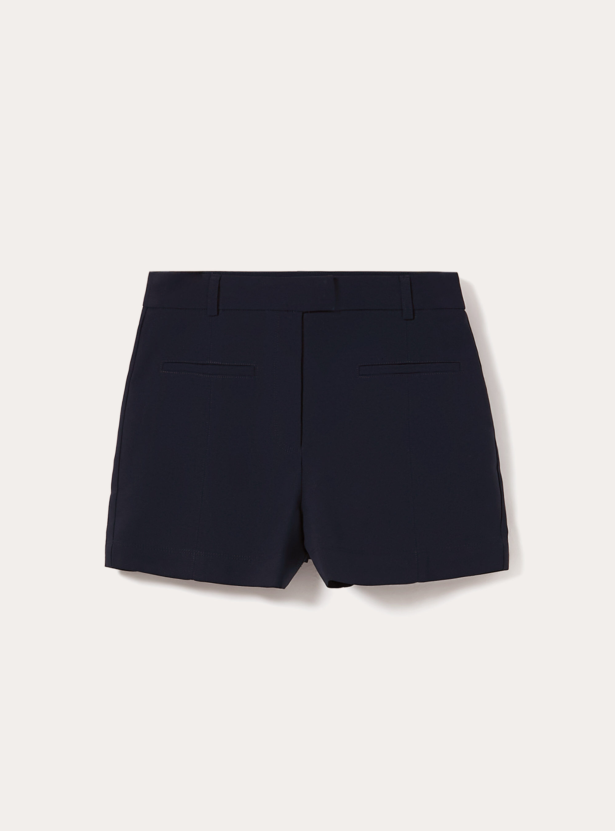 Shorts in crepe in tinta unita, NA2 NAVY MEDIUM