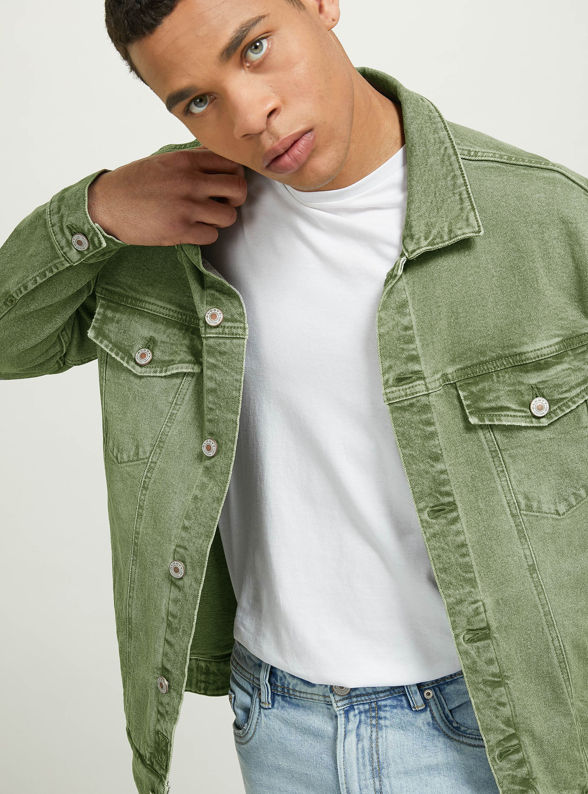 Chaqueta vaquera verde outlet