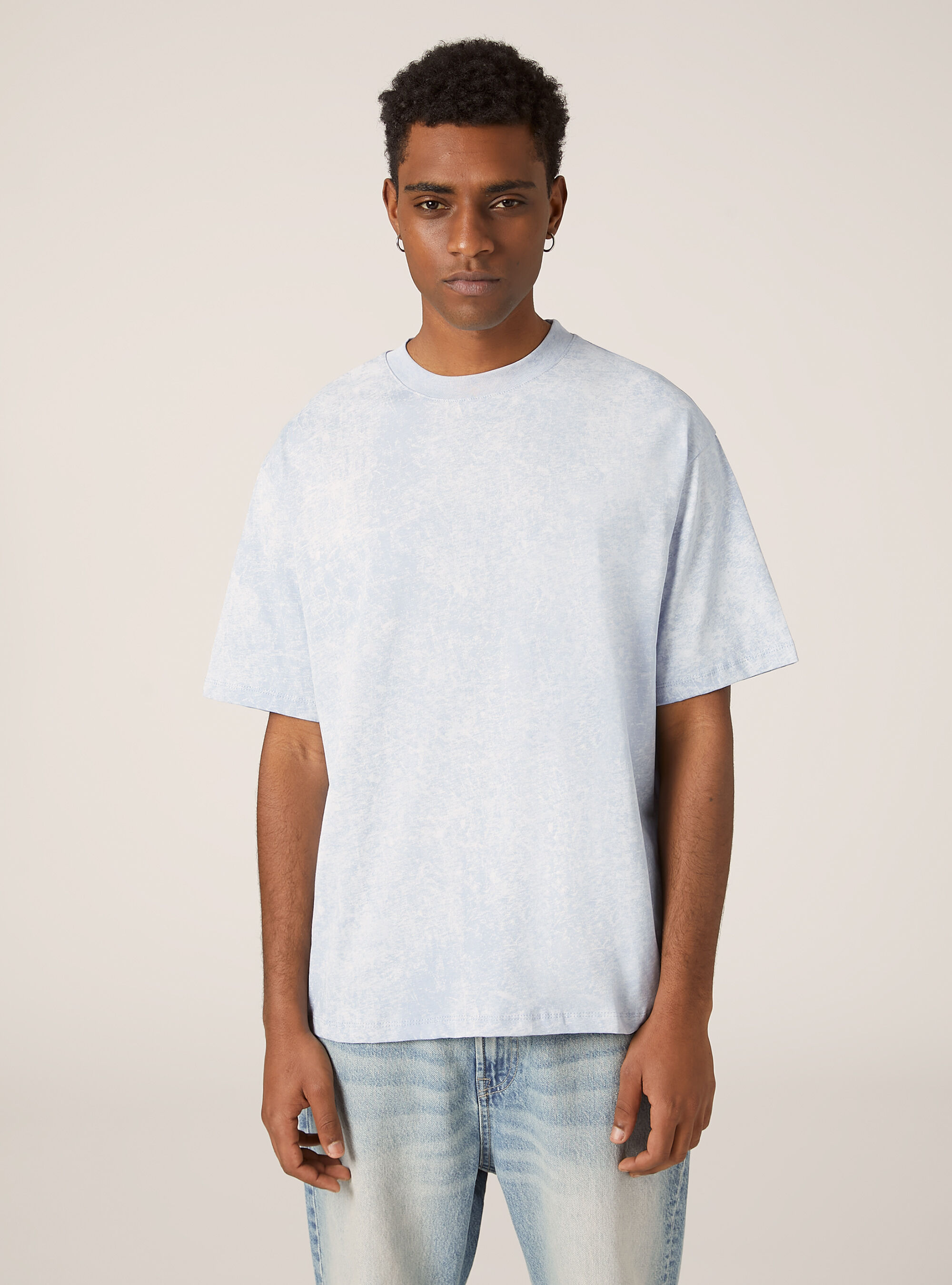 T-shirt boxy marbr&eacute;, AZ3 AZURE LIGHT