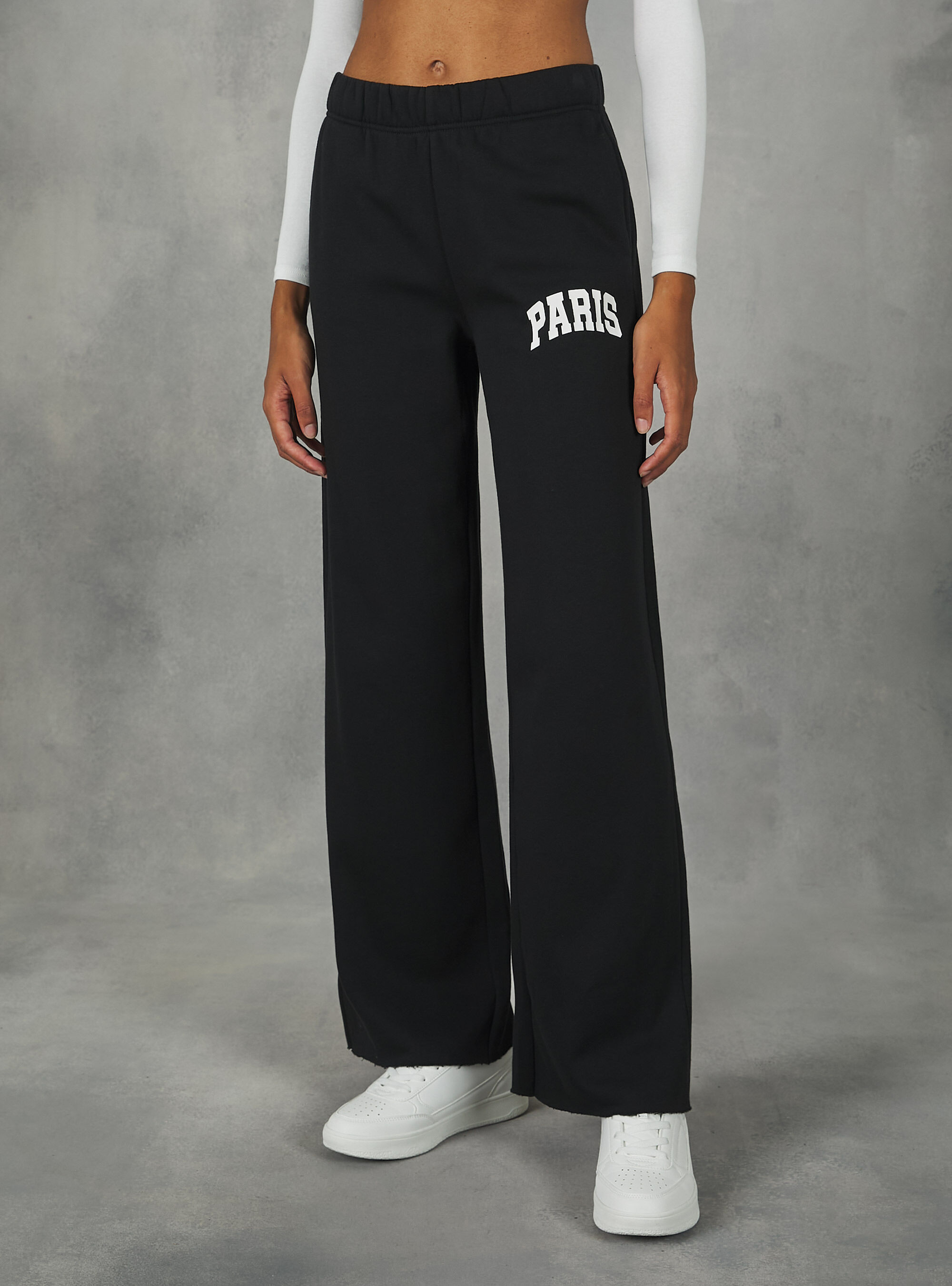 Pantalon de jogging &agrave; jambes larges, BK1 BLACK