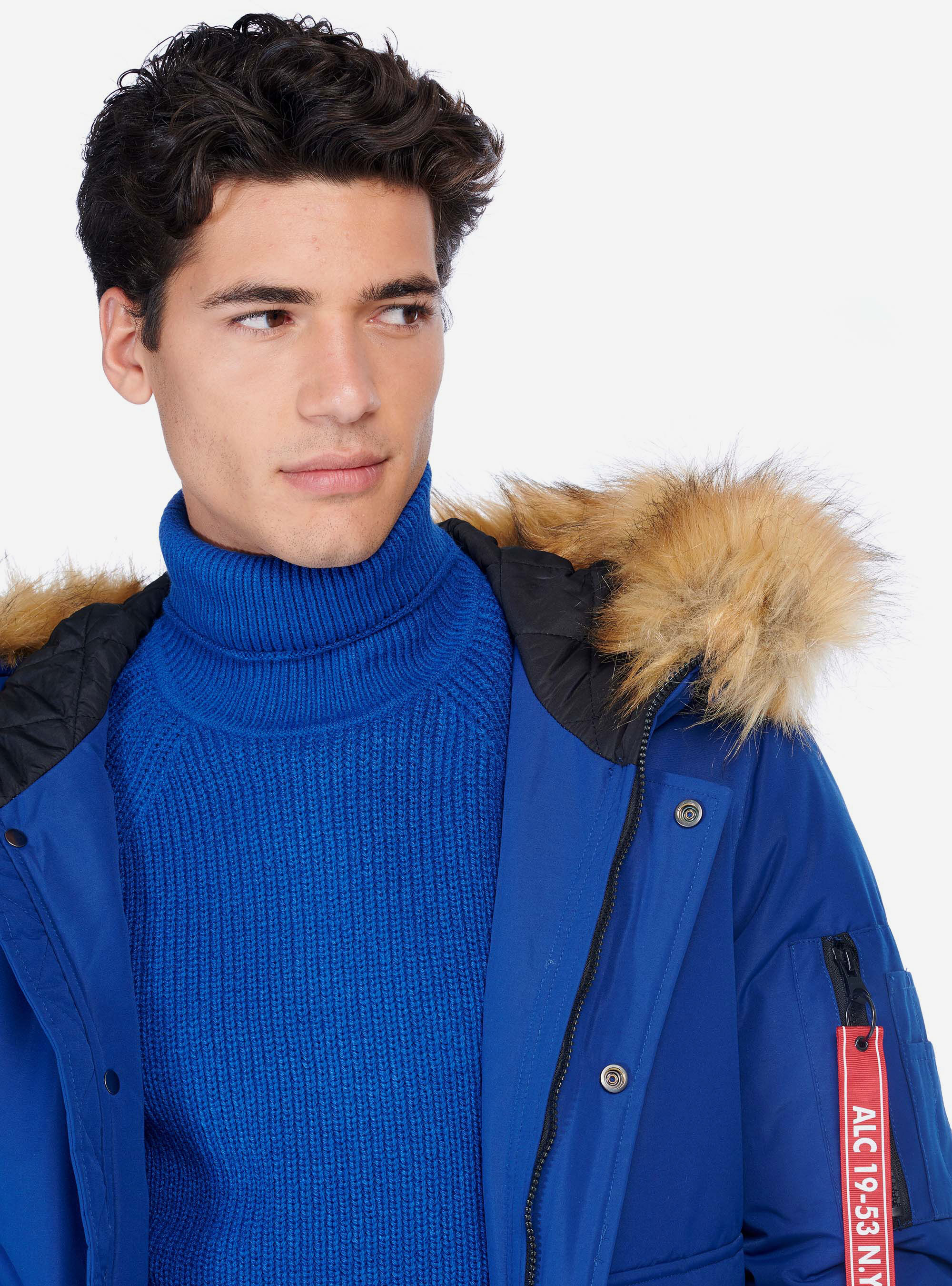 Veste col en fourrure