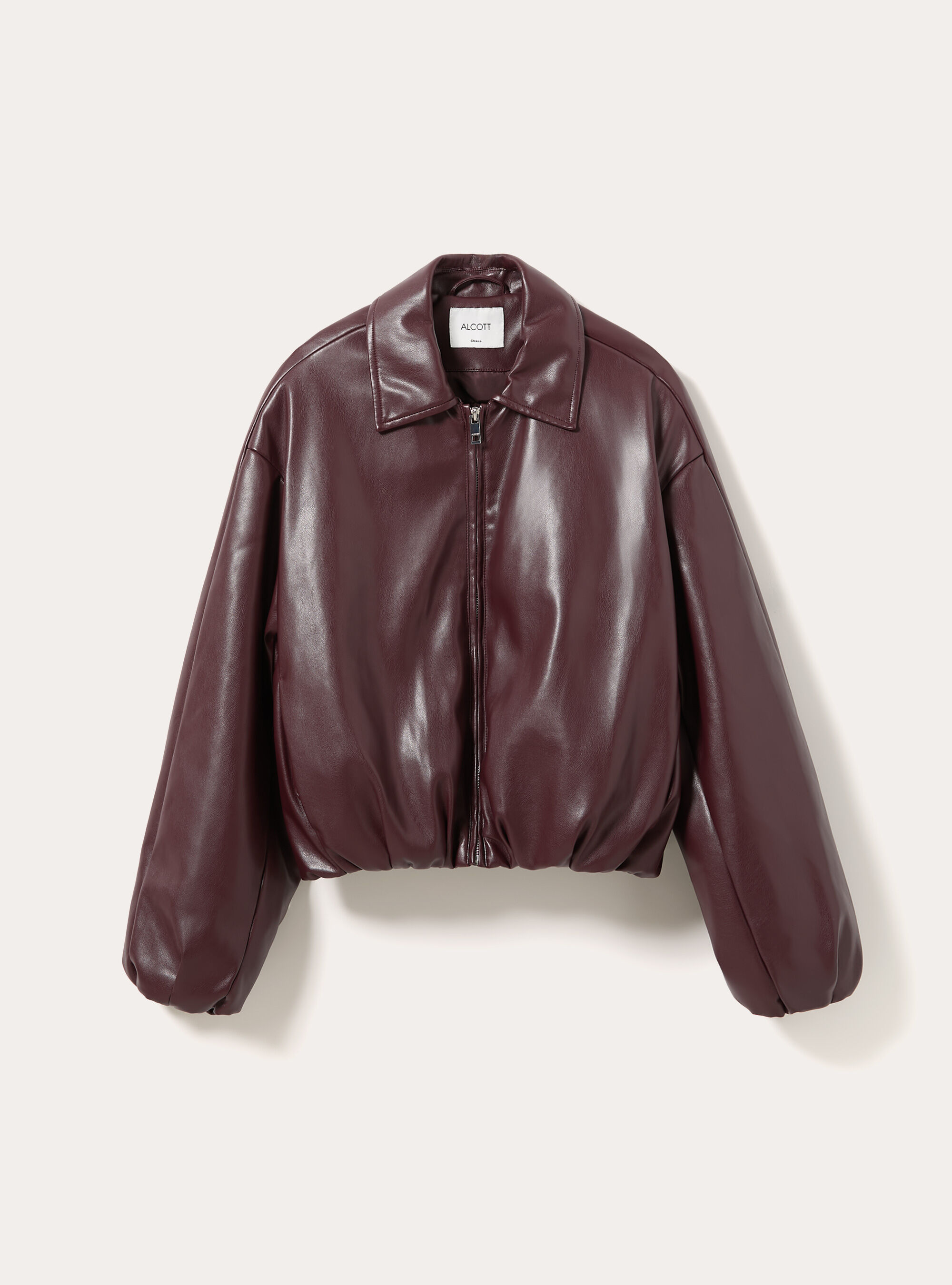 Bomber imbottito effetto pelle, BO1 BORDEAUX DARK