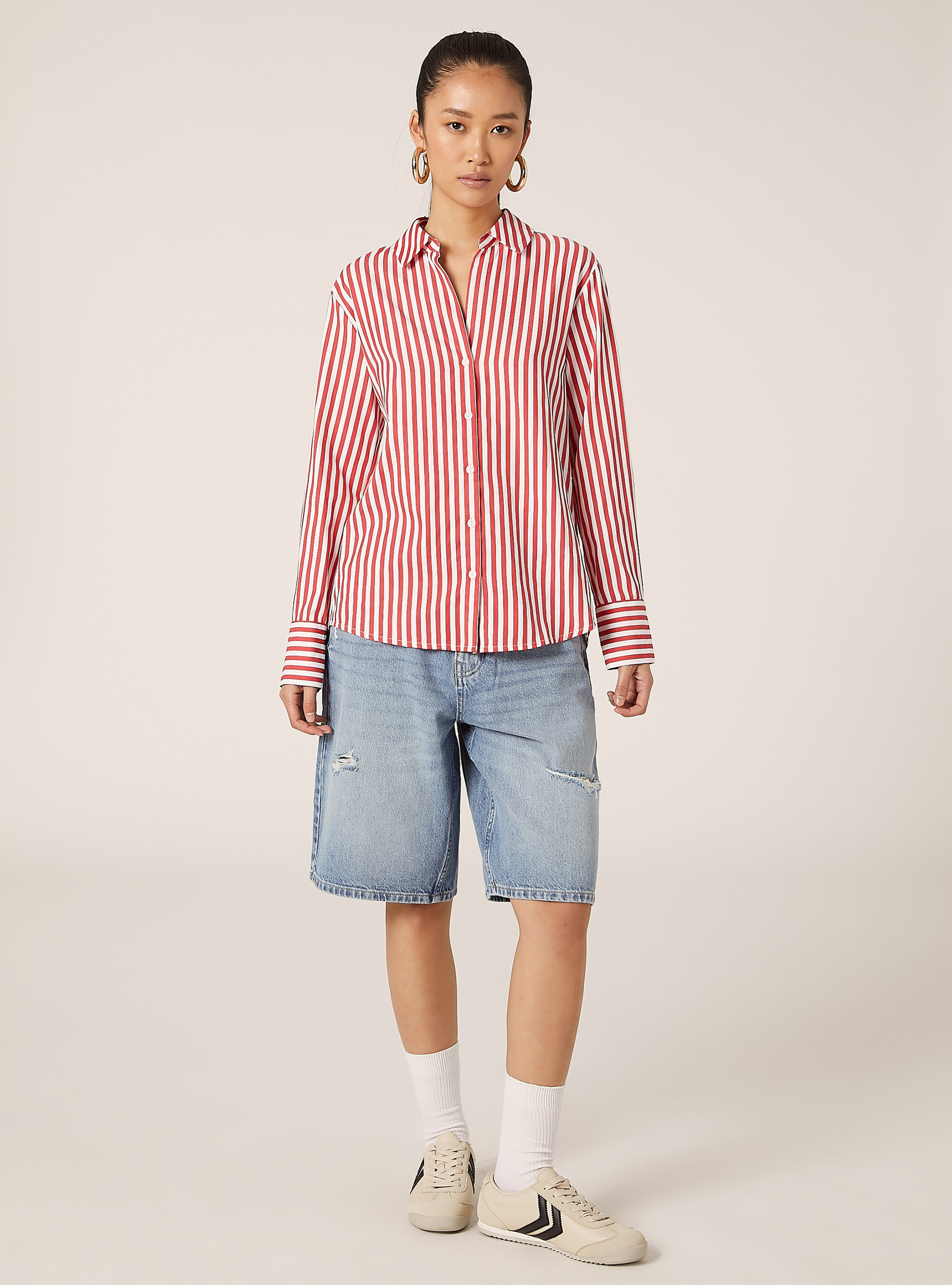 Striped poplin shirt | Alcott | Women's Shirts and Blouse