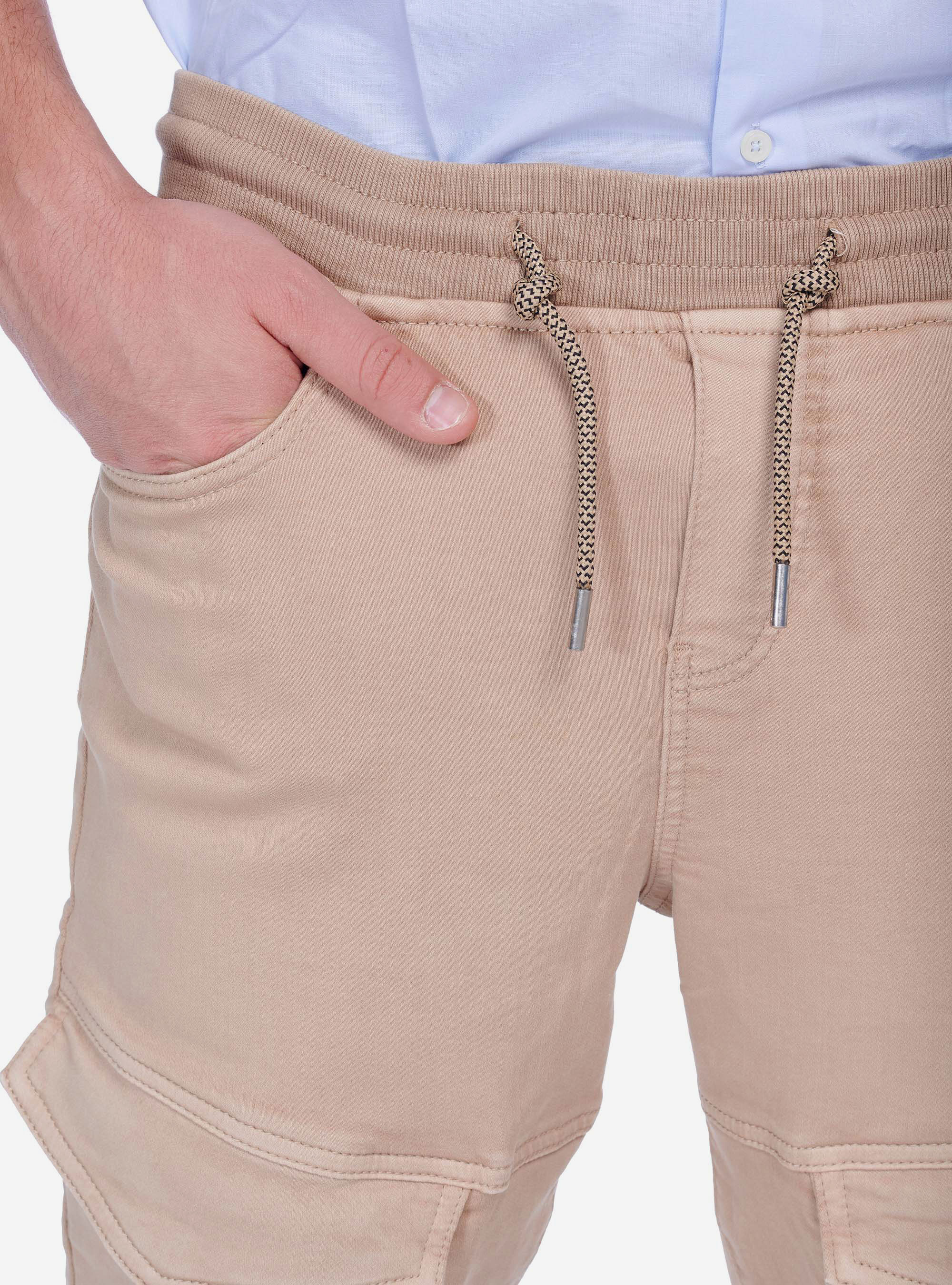 Pantalons joggers avec coulisse, C581 BEIGE
