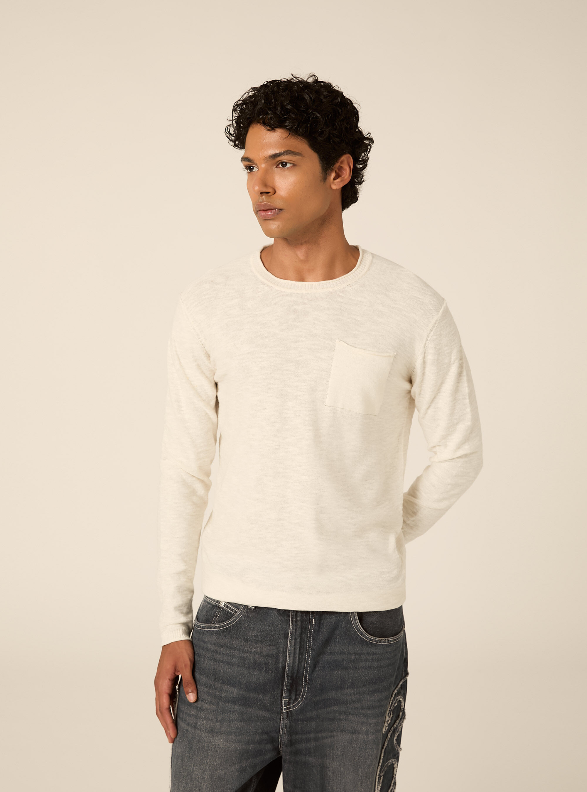 Pullover  in cotone slub