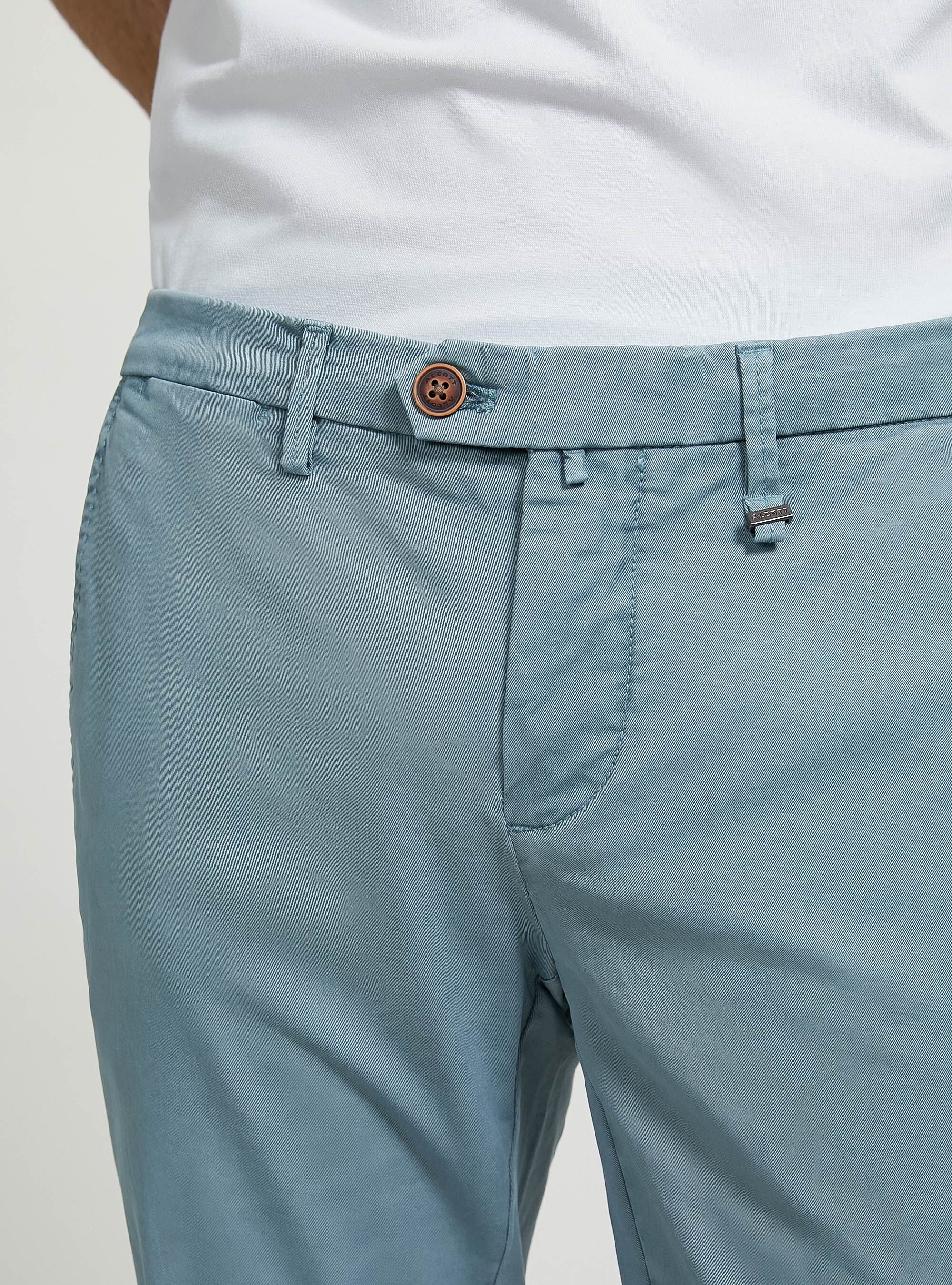 Stretch cotton twill chinos, AZ2 AZURE MEDIUM