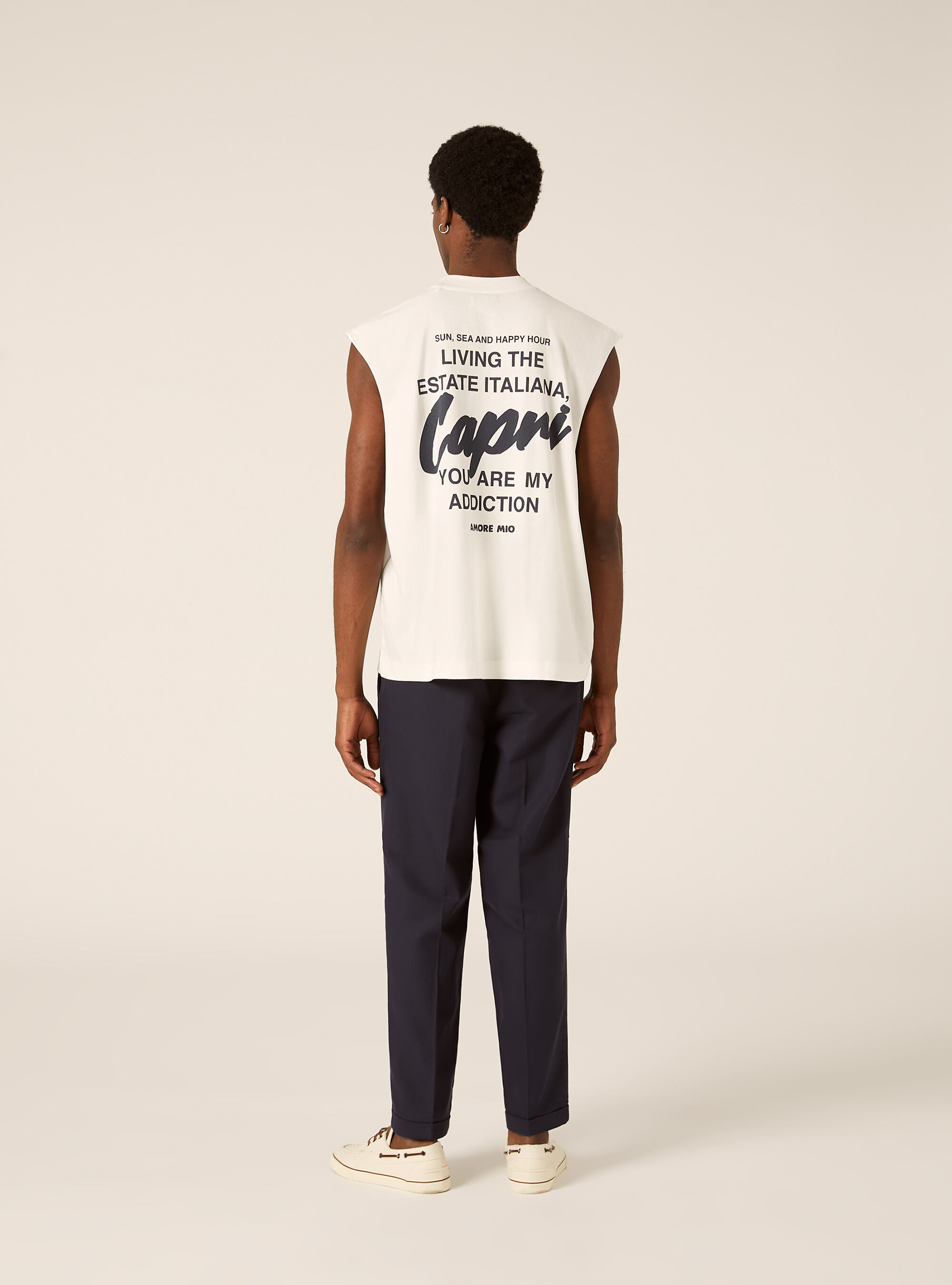 Canotta boxy fit capri amore mio, WH2 WHITE