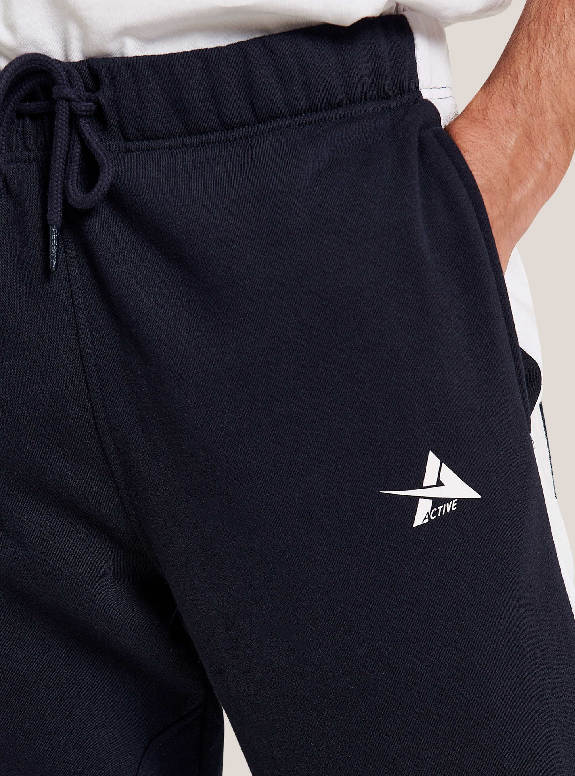 Plush trousers with print, BLUE NAVY