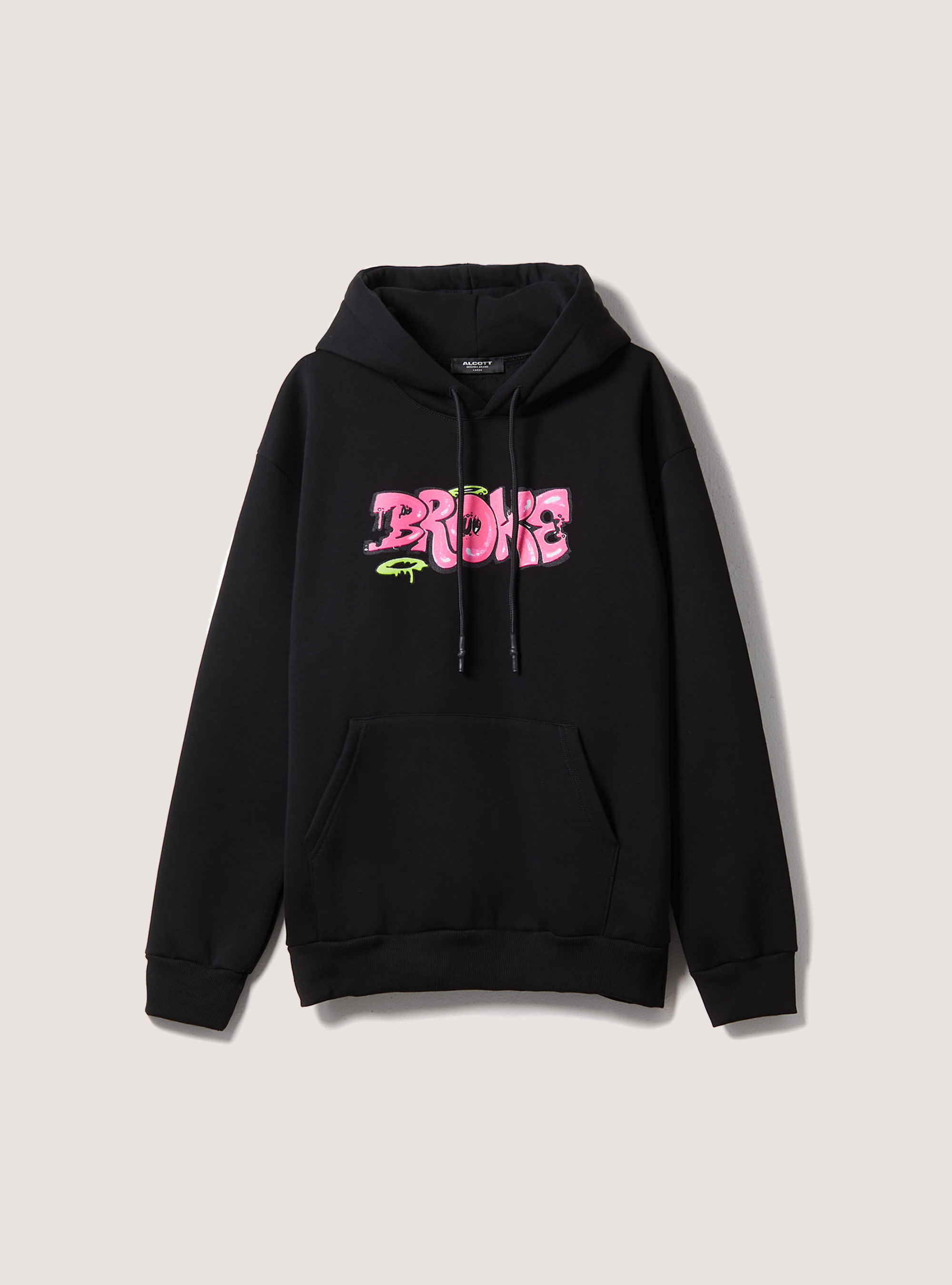 Felpa con stampa Smile Collection, BK1 BLACK