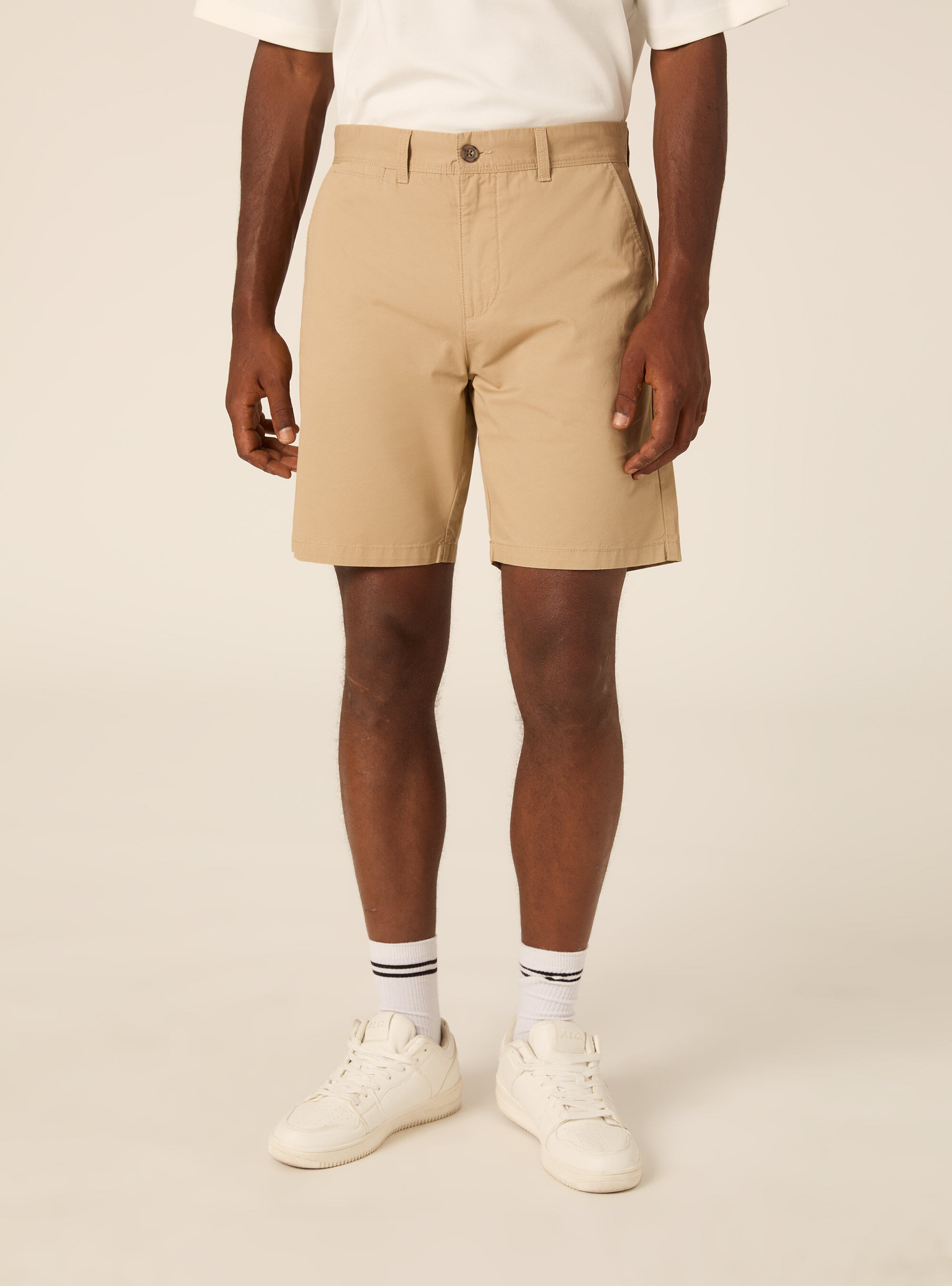 Plain Fit Twill Bermuda Shorts
