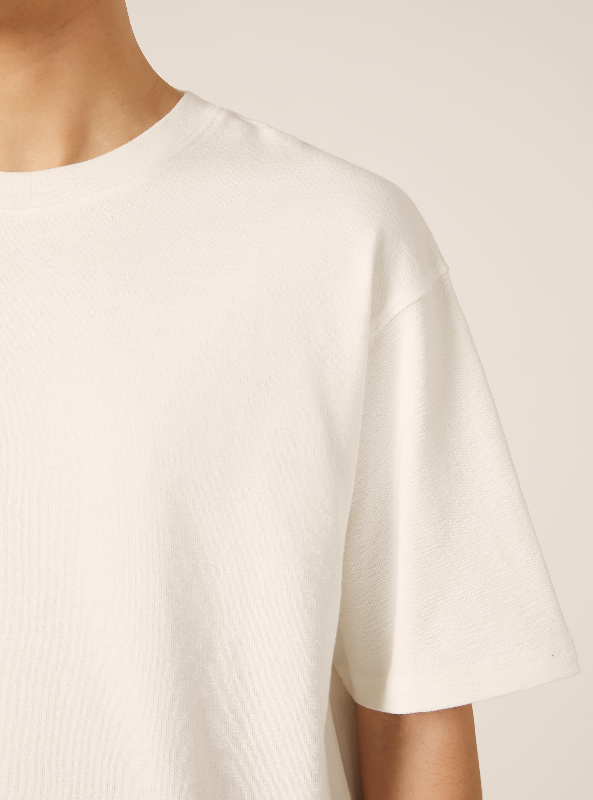 T-shirt in jersey texture fit boxy, WH1 OFF WHITE