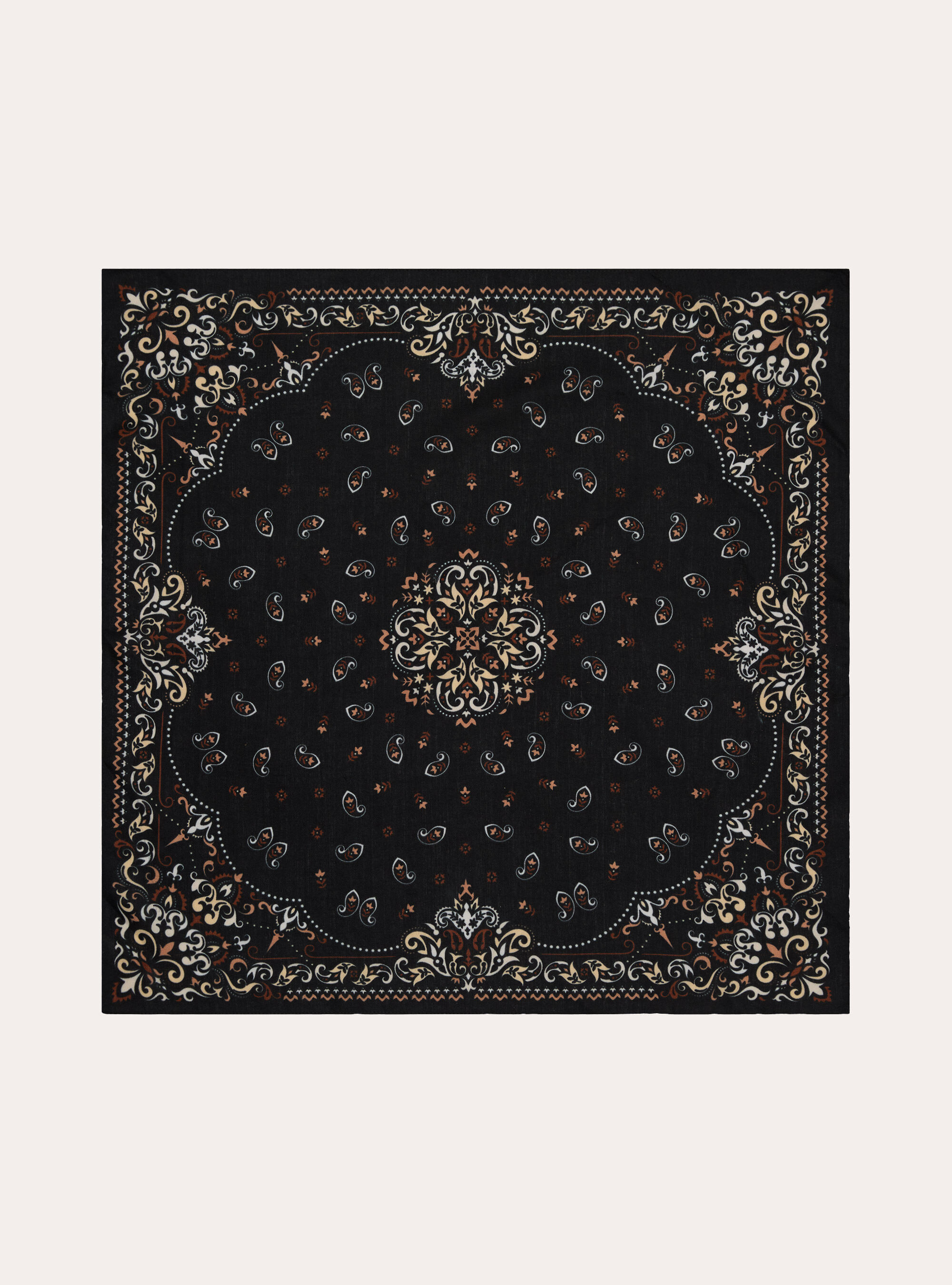Sciarpa foulard stampa paisley, BK2 BLACK MEDIUM