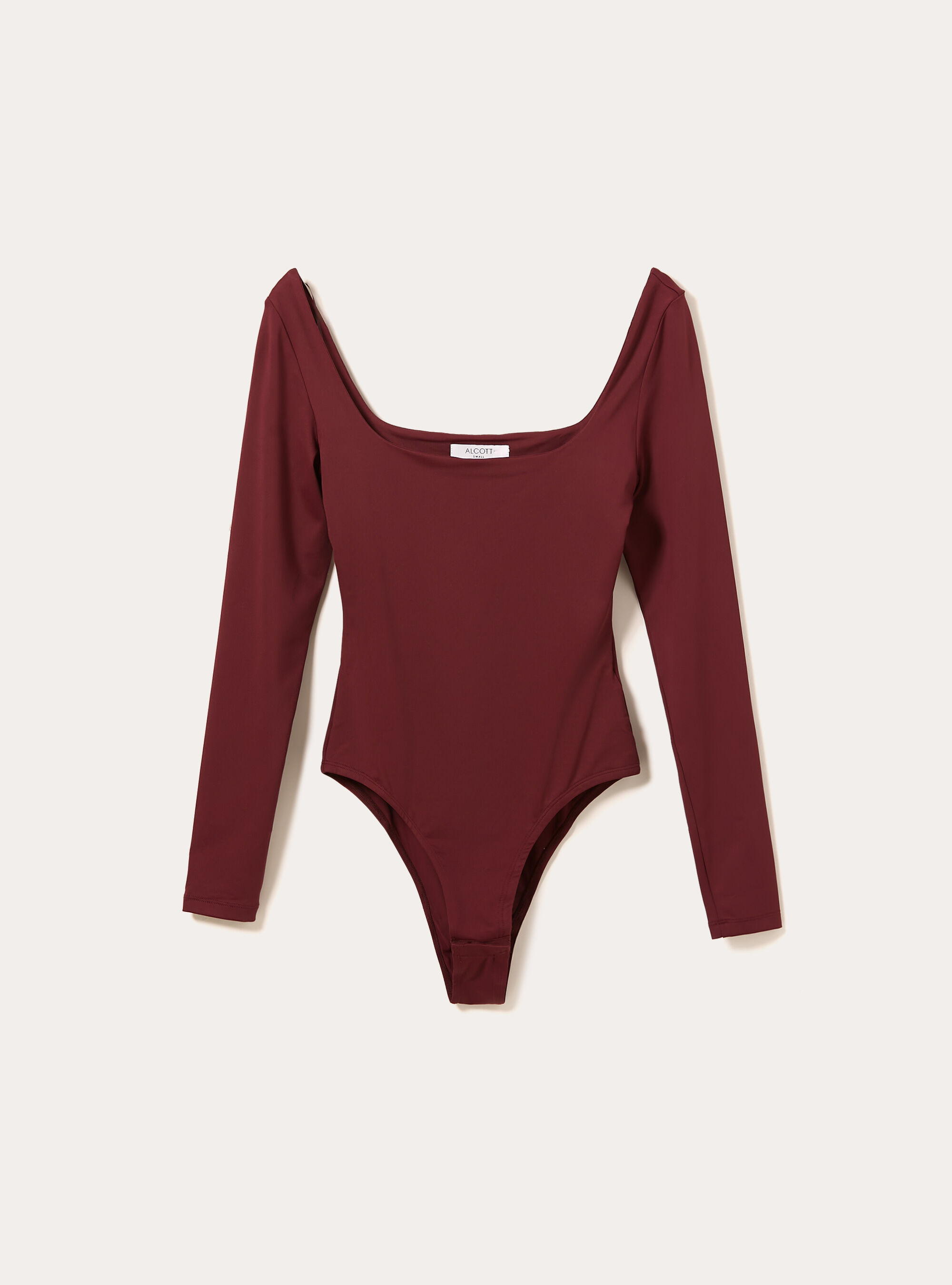 Body con scollo quadrato, BO1 BORDEAUX DARK