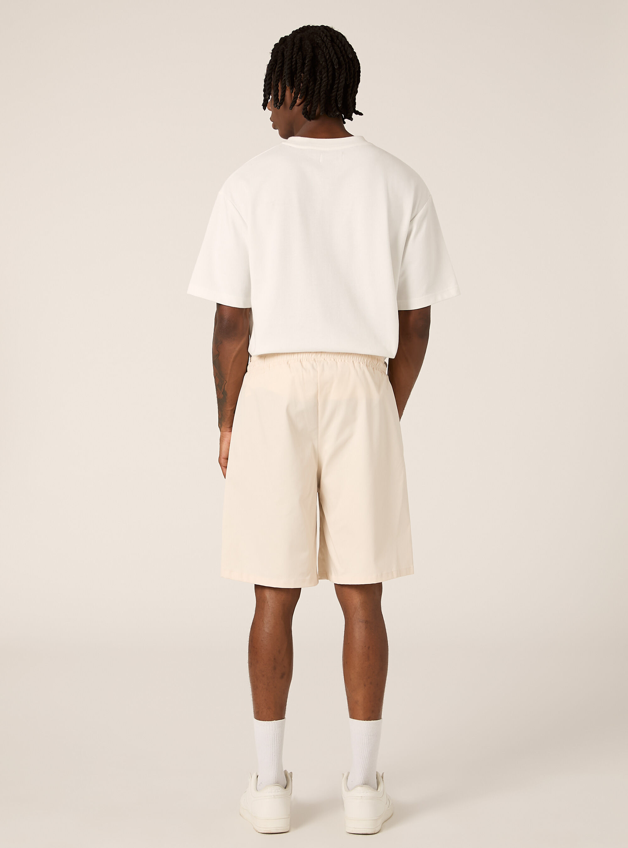 Cotton cargo bermuda shorts, CR3 CREAM LIGHT