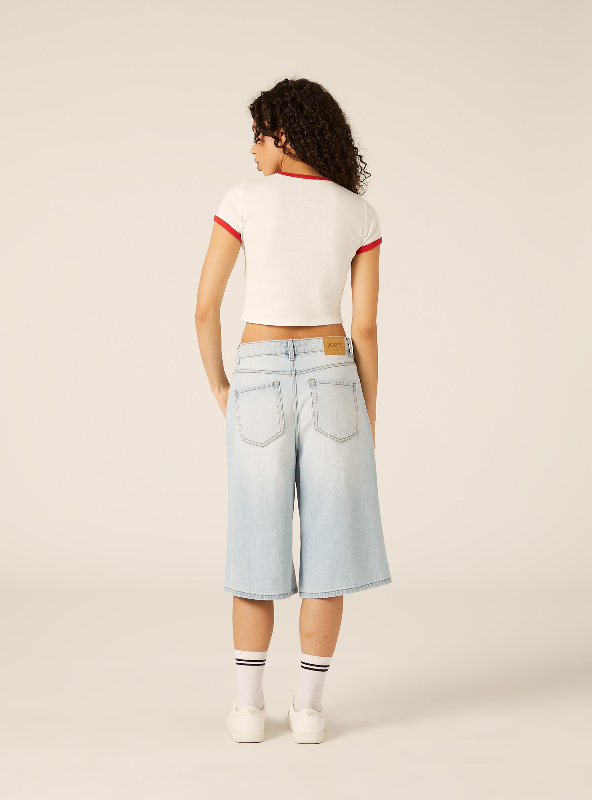 T-shirt crop con stampa calcio mondiali, RD2 RED MEDIUM