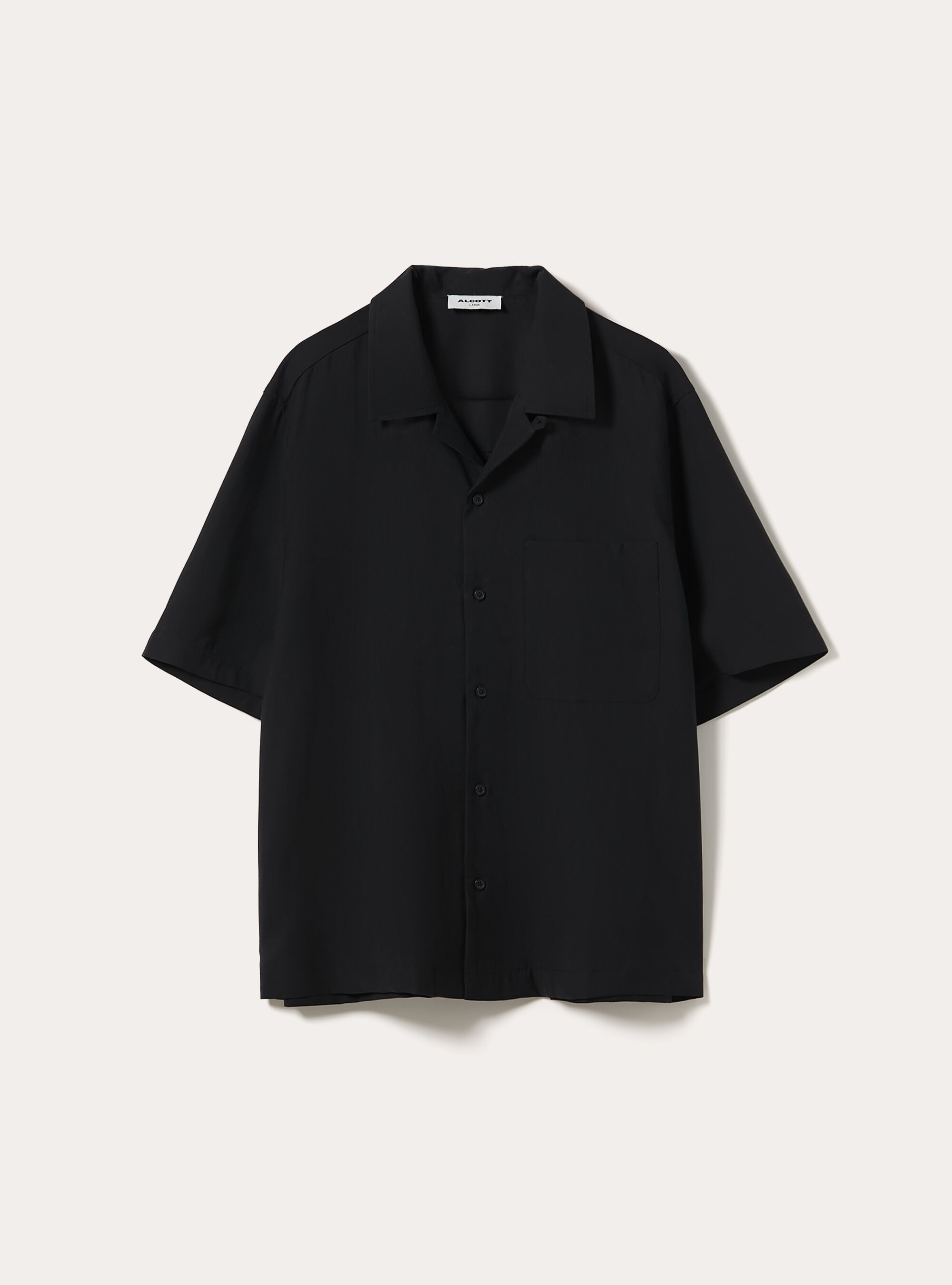 Short Sleeve Fluid Shirt, BK1 BLACK