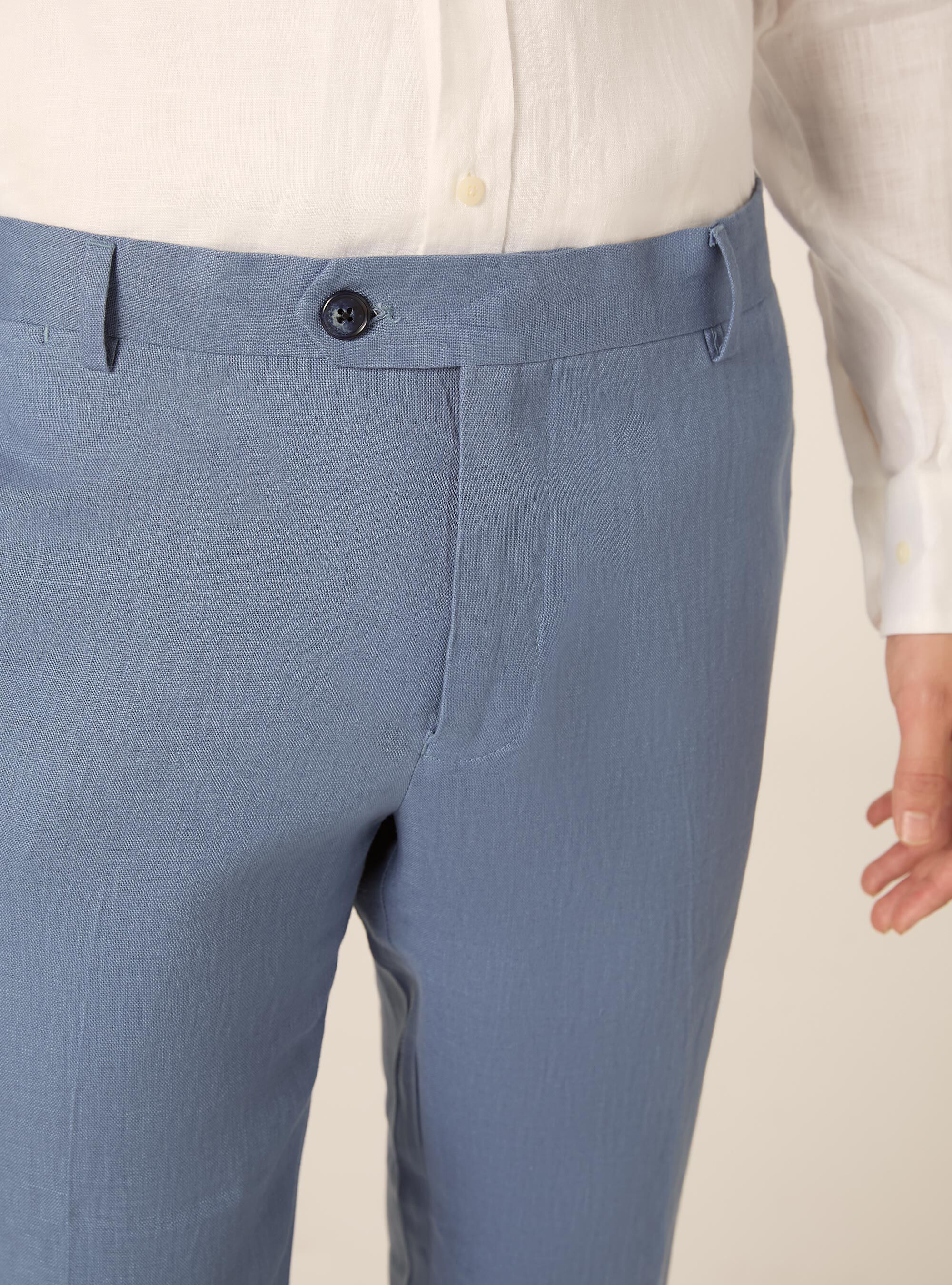 Pantaloni in lino, AZ2 AZURE MEDIUM