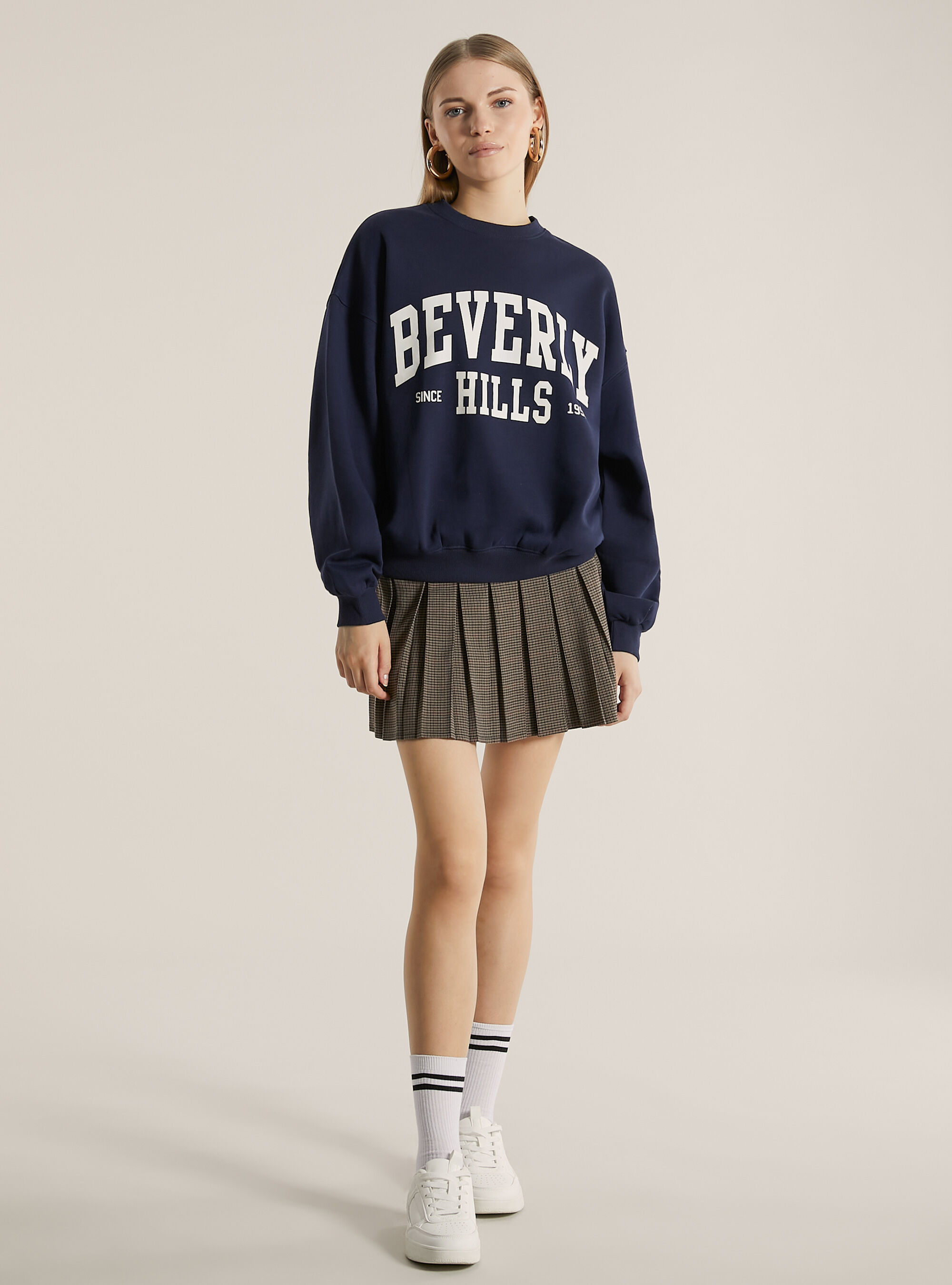 Oversized sweatshirt with print, NA2 NAVY MEDIUM