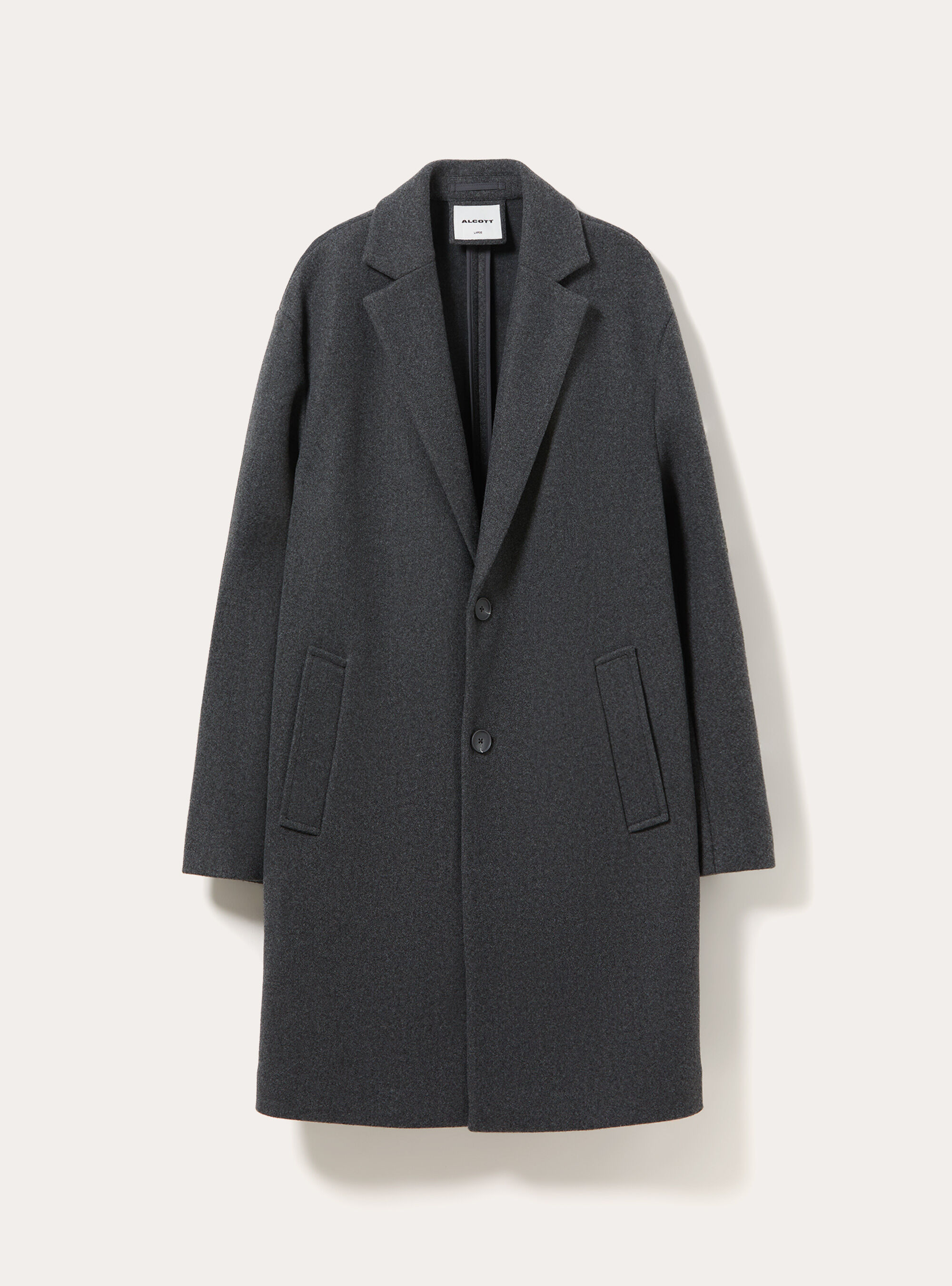 Unlined single breasted coat with lapels, MGY1 GREY MEL DARK