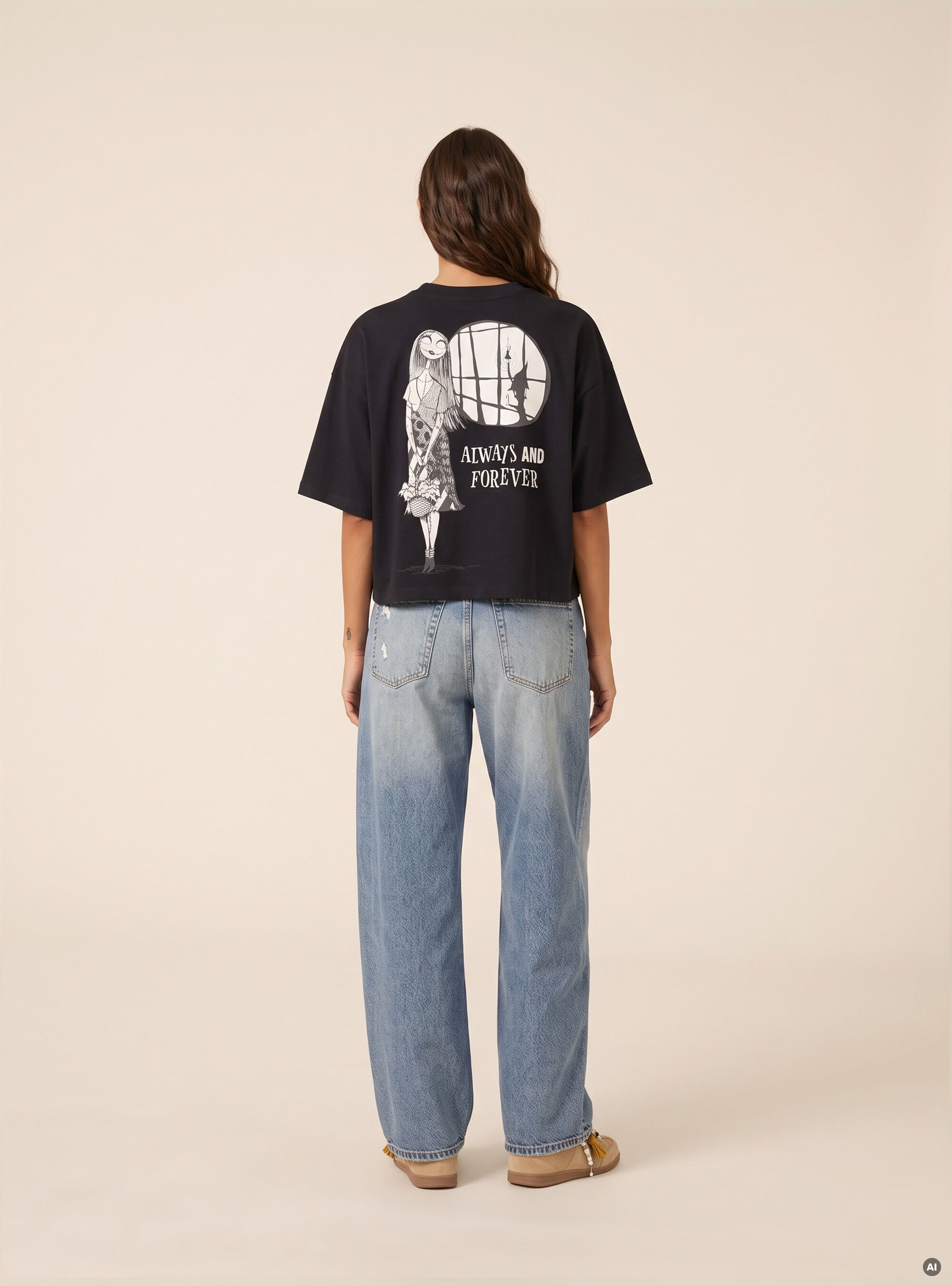 Camiseta crop con estampado Sally Nightmare Before Christmas