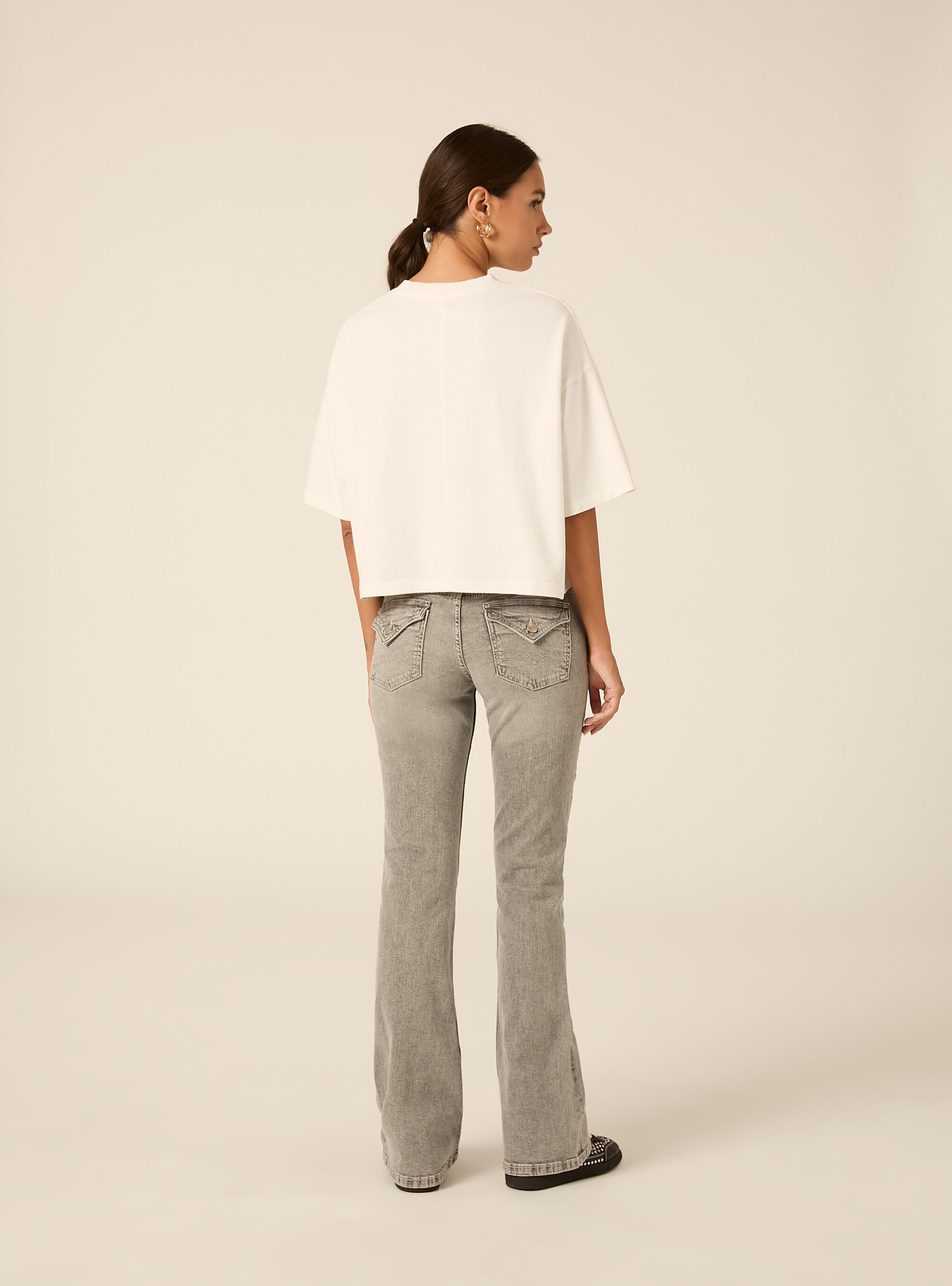Jeans bootcut  vita bassa, D00G GREY