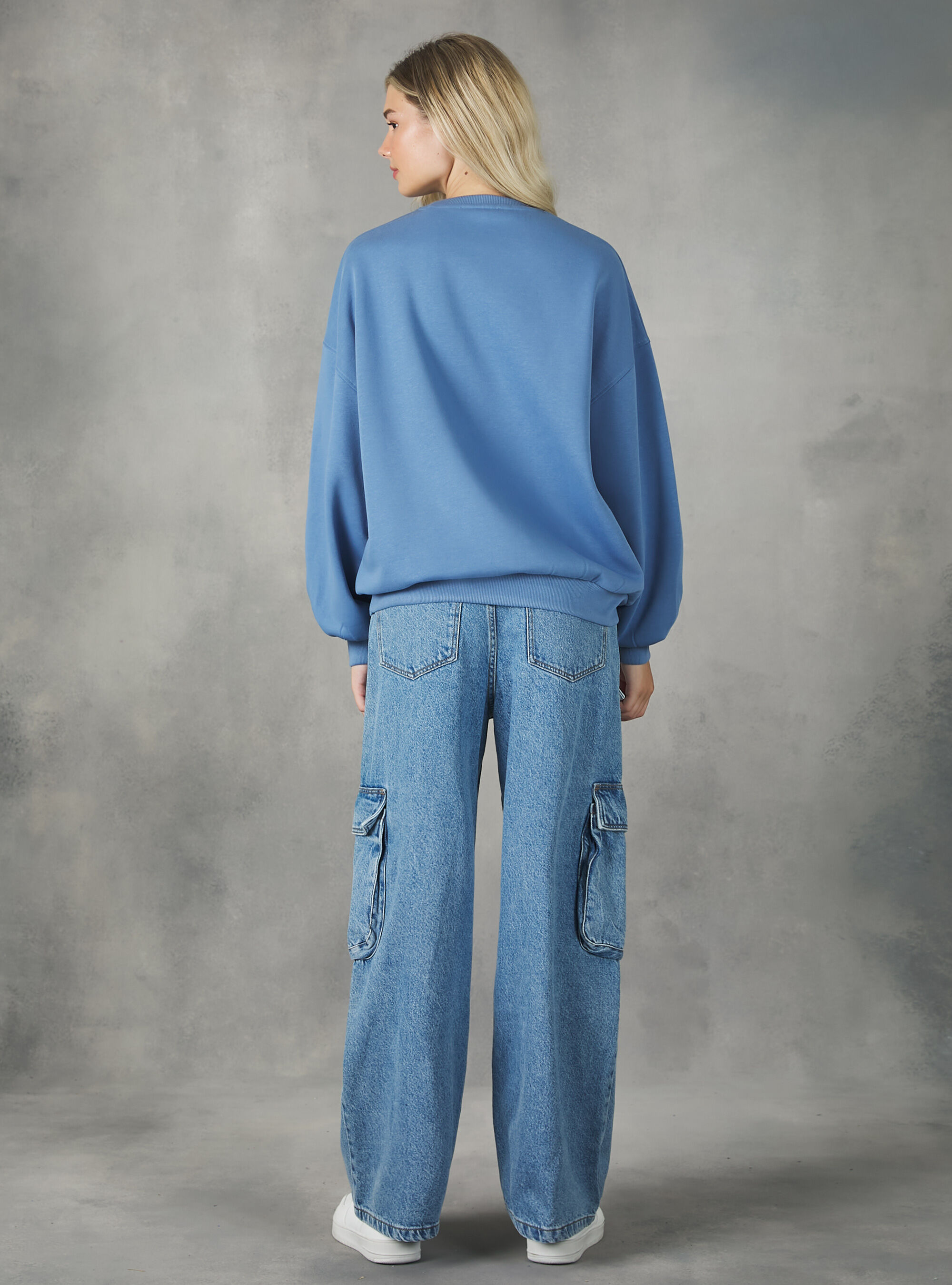 Crewneck college comfort fit sweatshirt, AZ2 AZZURRE MEDIUM