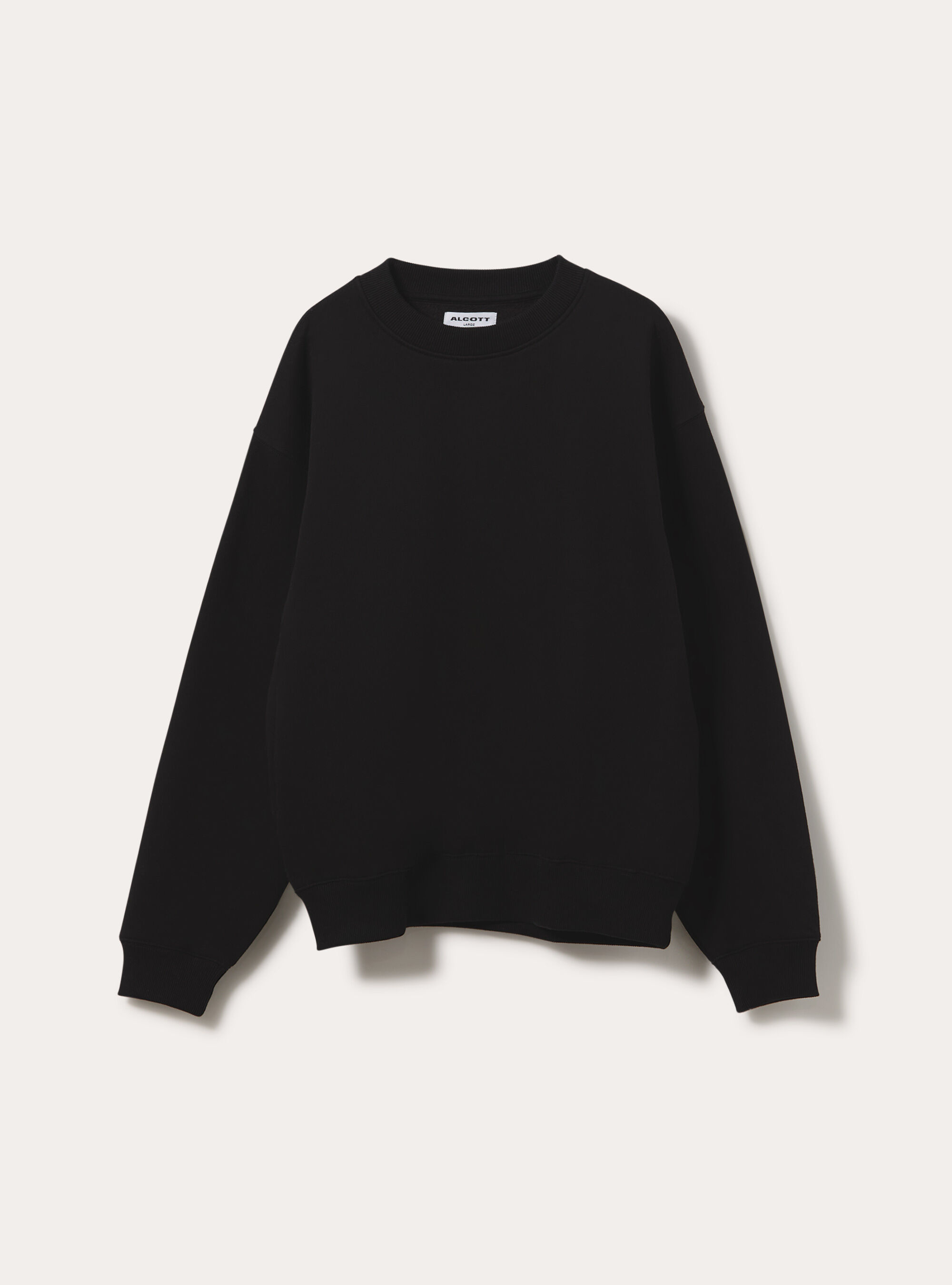 Felpa girocollo basica boxy fit, BK1 BLACK
