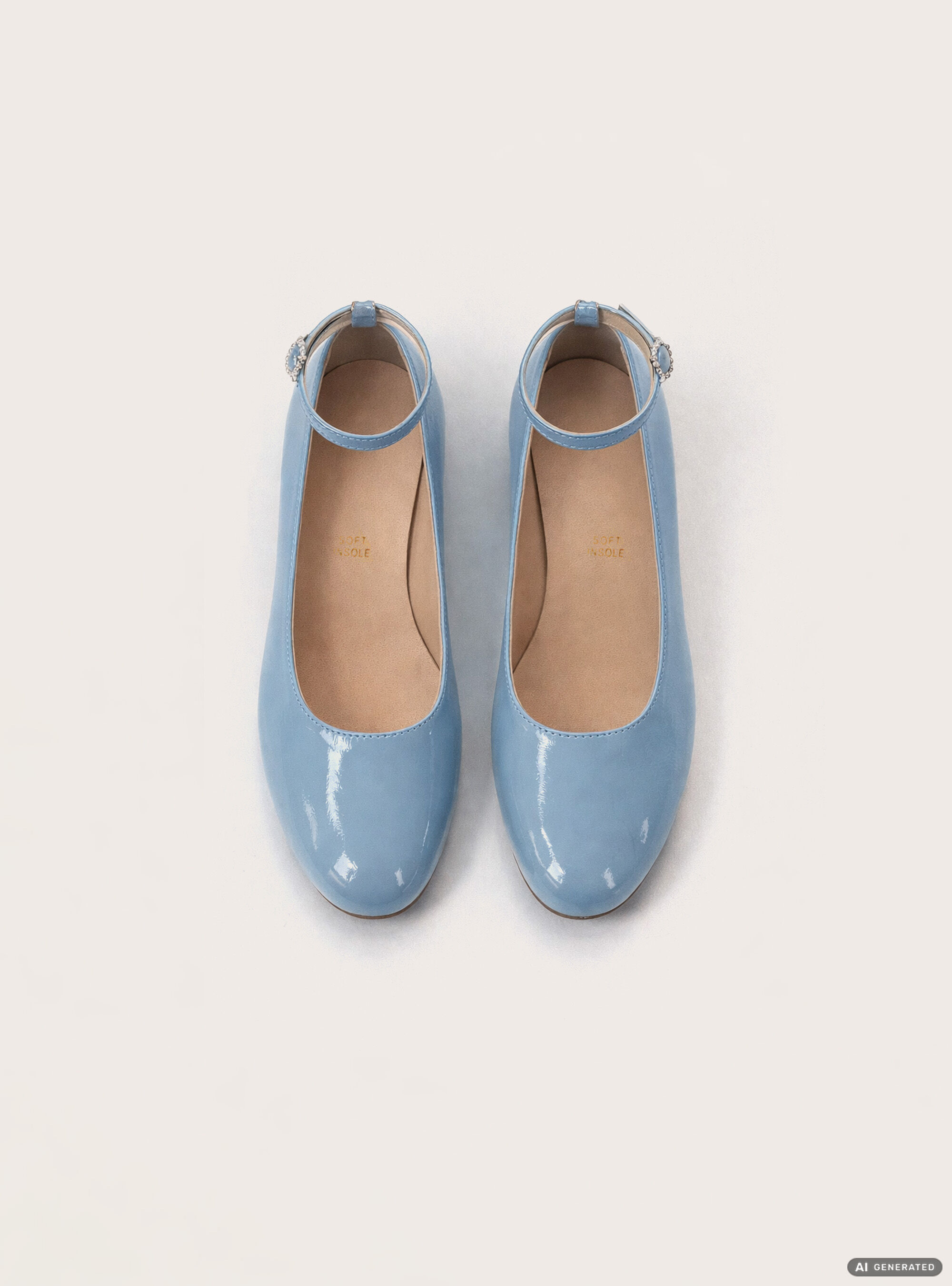 Ballerina flats with a strap, AZ2 AZURE MEDIUM