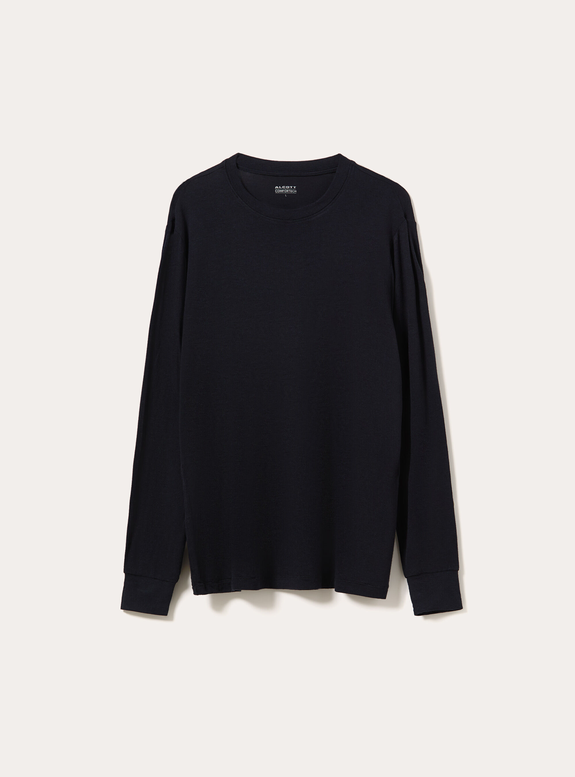 Long sleeve cashmere blend crew neck top