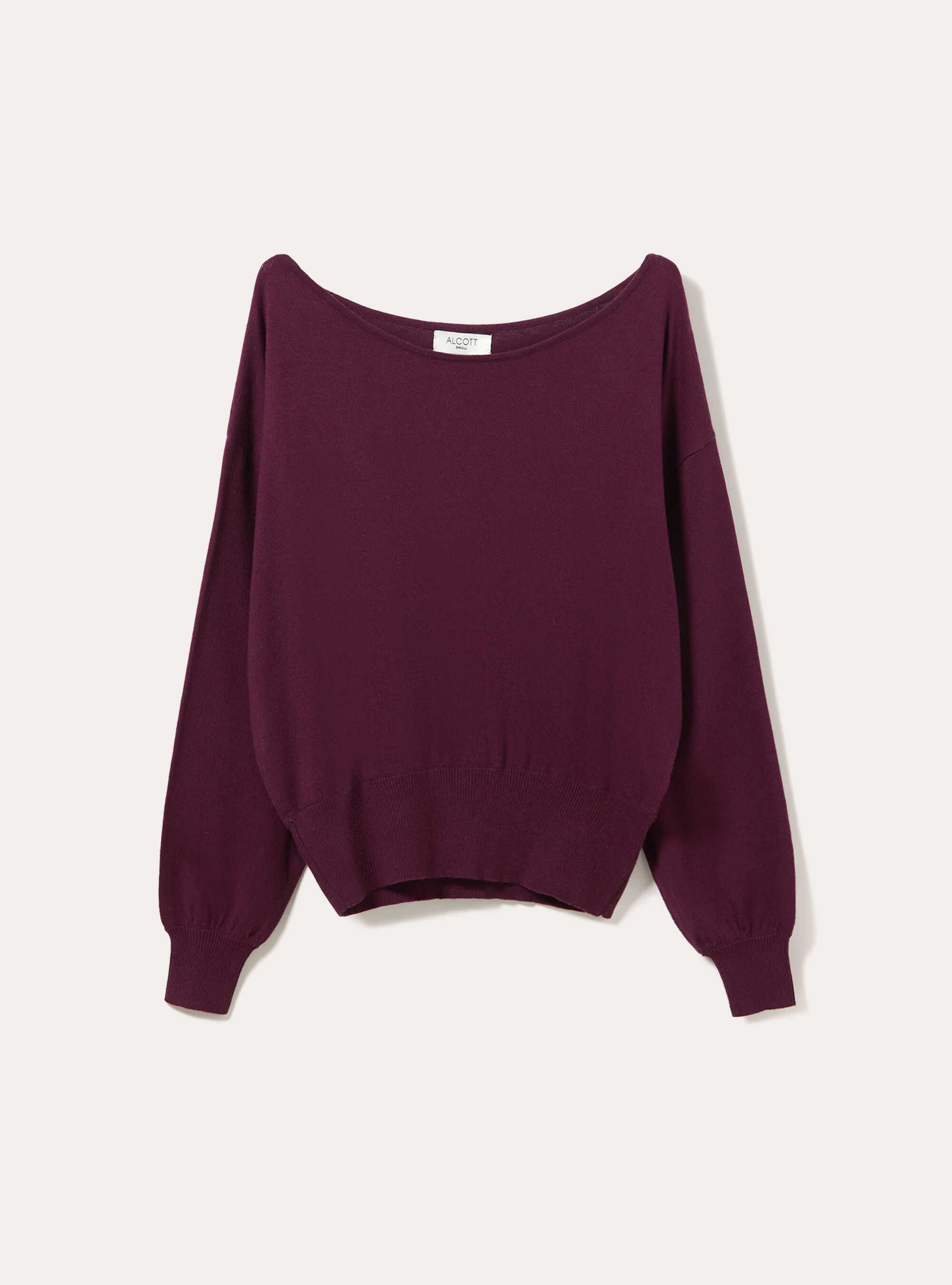 Jersey de cuello barco con bajo ancho acanalado, VI1 VIOLET DARK