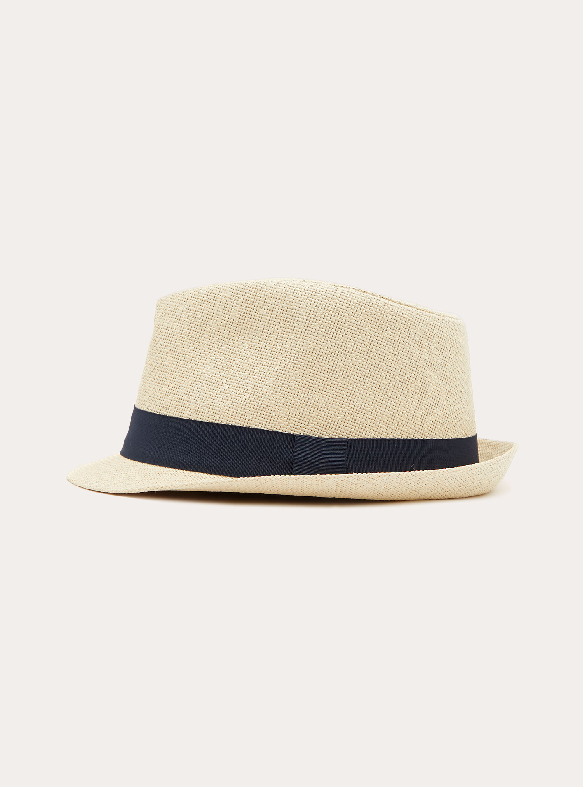 Cappello in raffia con banda a contrasto, SA3 SAND LIGHT