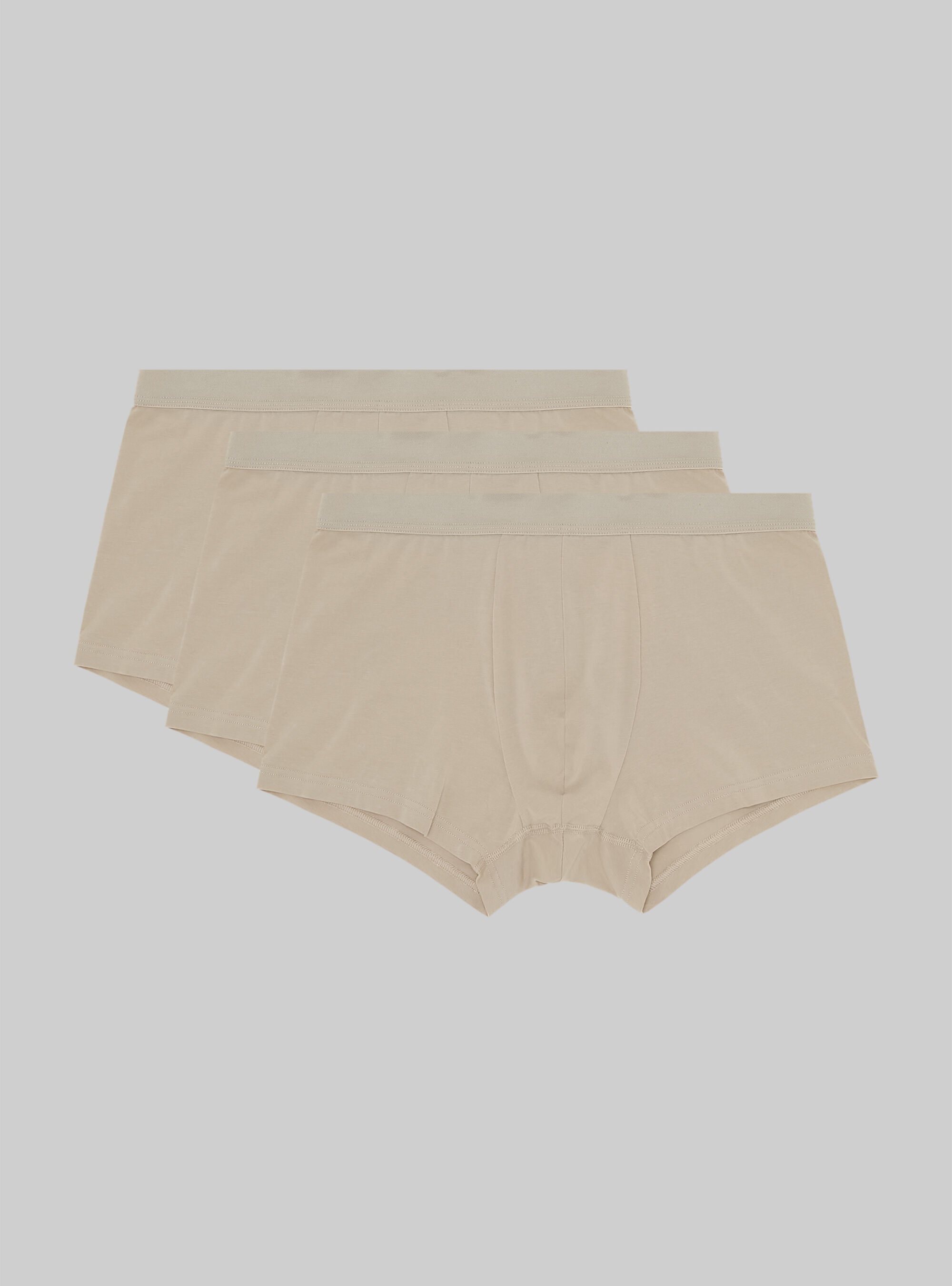 Set of 3 stretch cotton boxer shorts, BG2 BEIGE MEDIUM