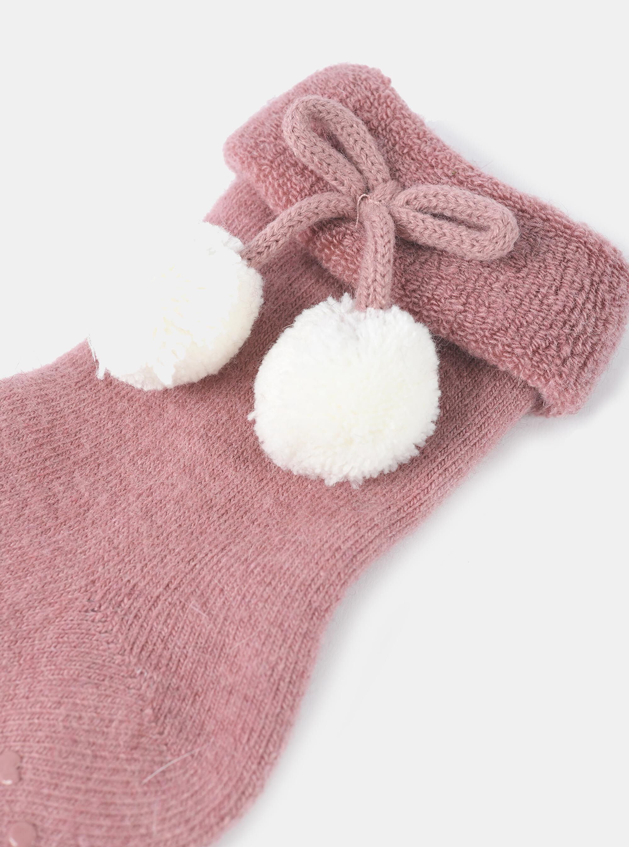 Calzini antiscivolo con pom pom, C051 PINK