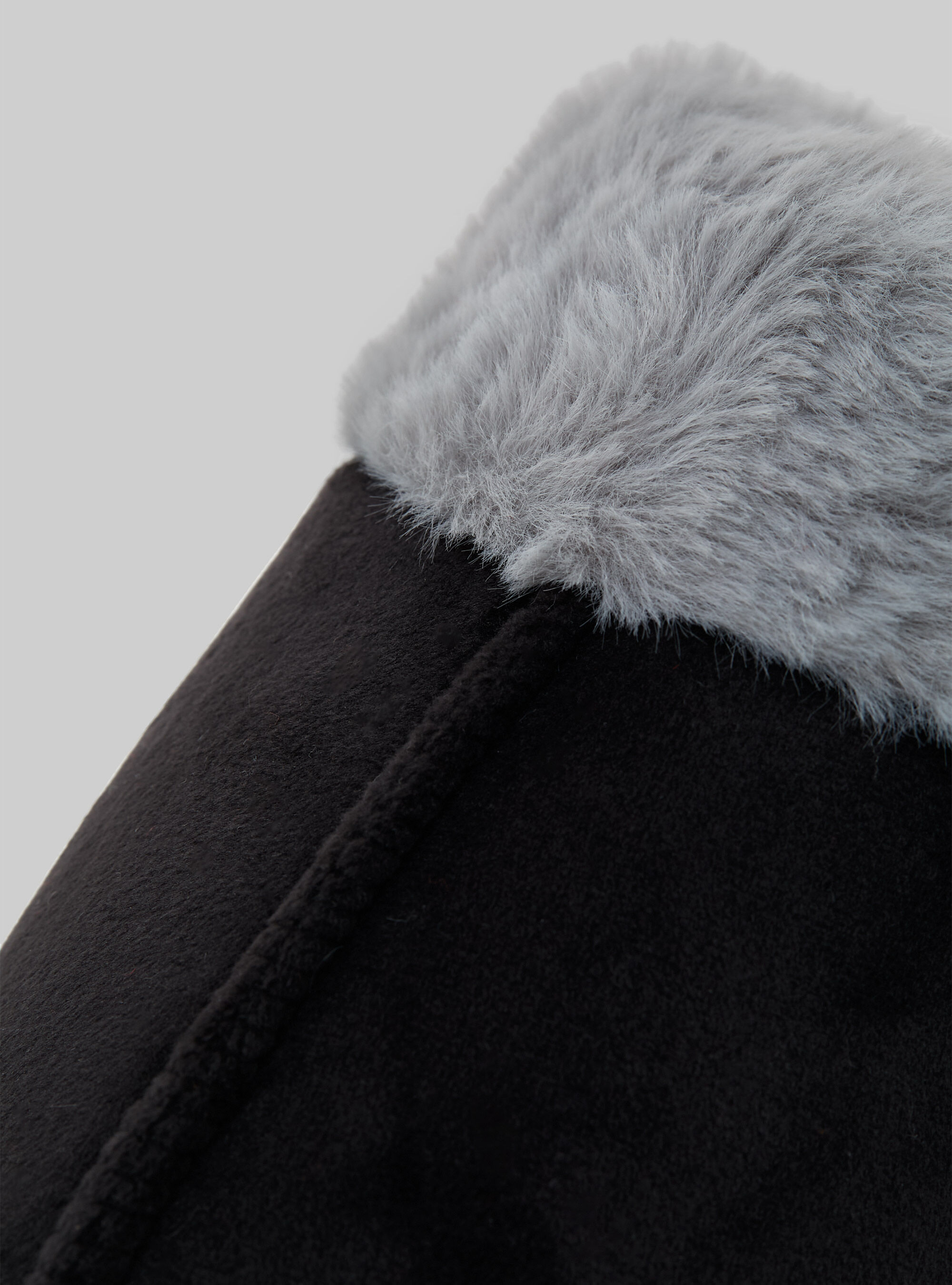 Suede-effect slippers, BK1 BLACK