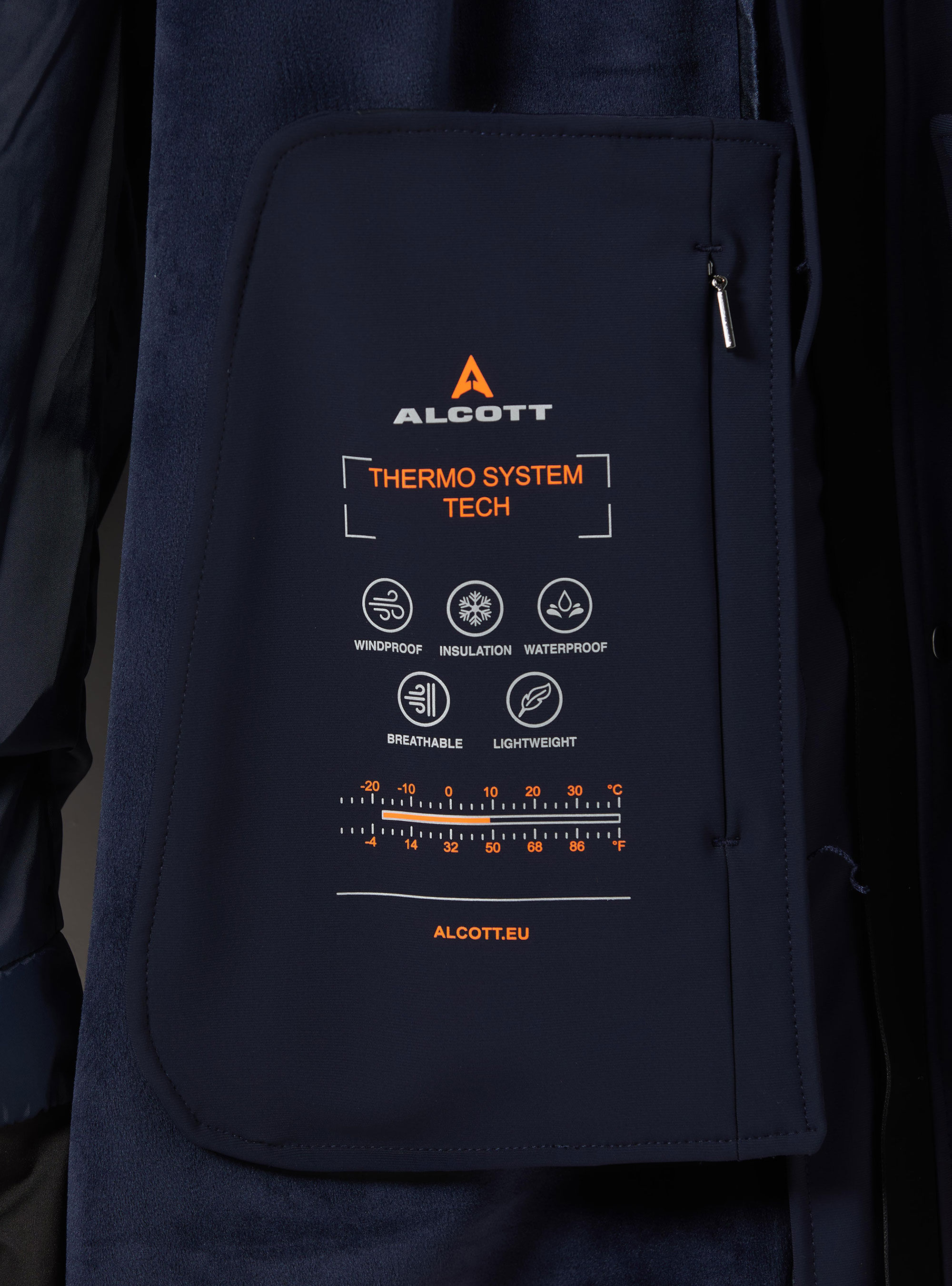 Technical softshell hooded parka with zip, NA1 NAVY DARK