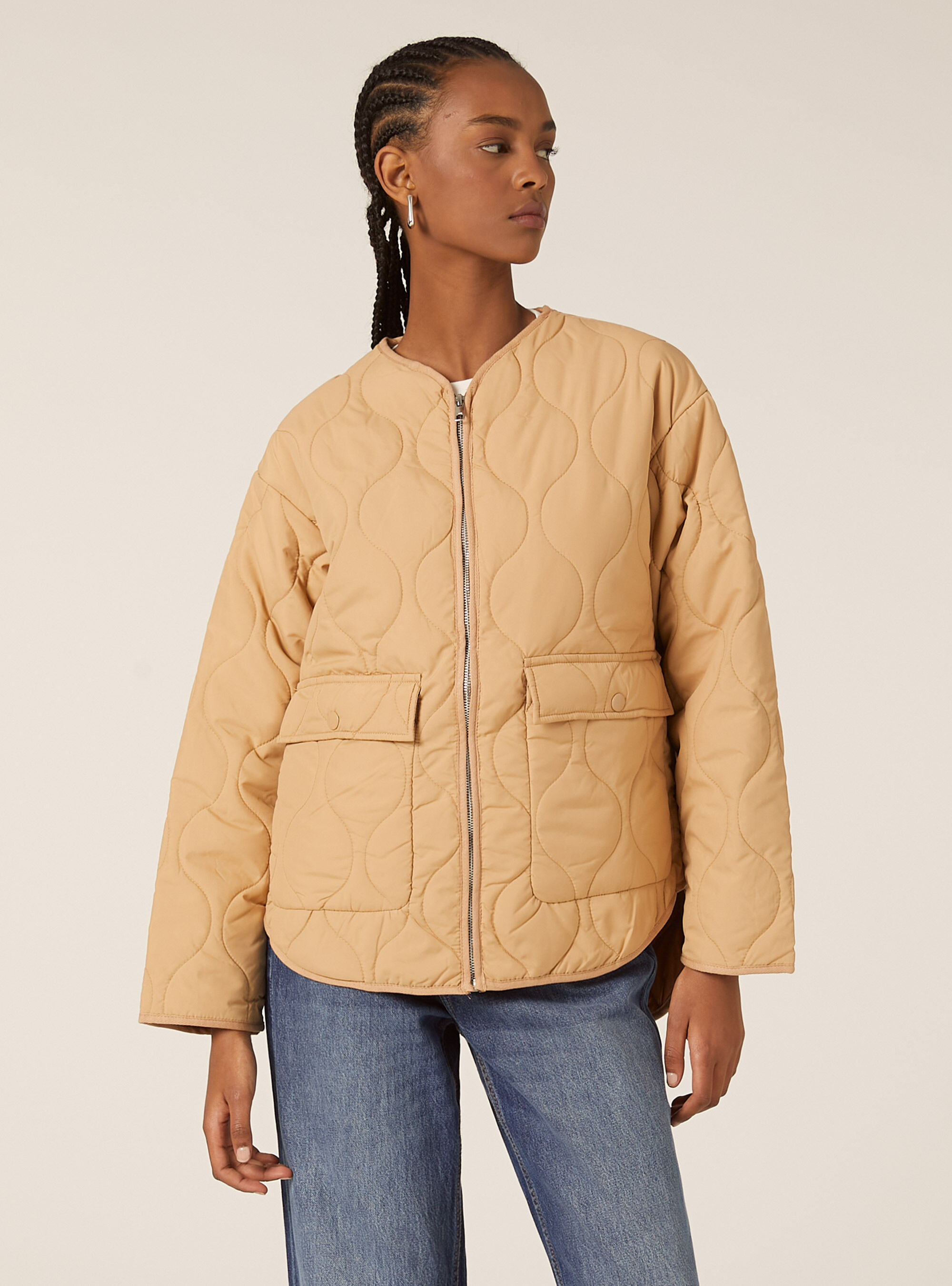 Quilted jacket with recycled padding