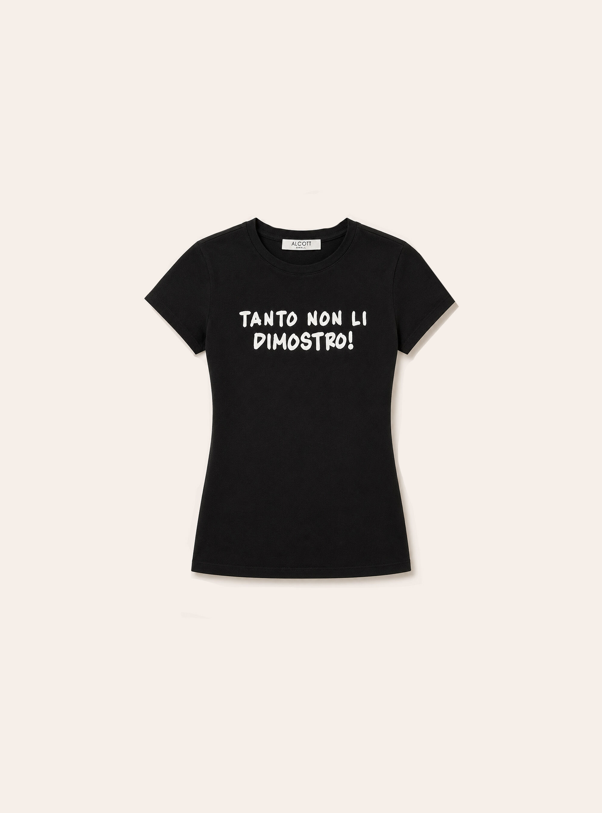 T-shirt regular con stampa "tanto non li dimostro", BK1 BLACK