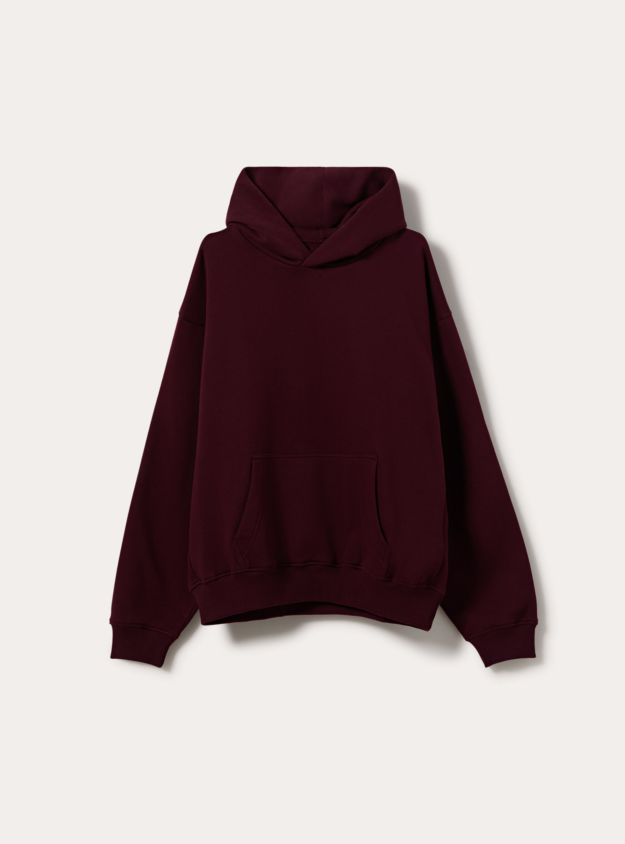 Felpa con cappuccio boxy fit, BO1 BORDEAUX DARK