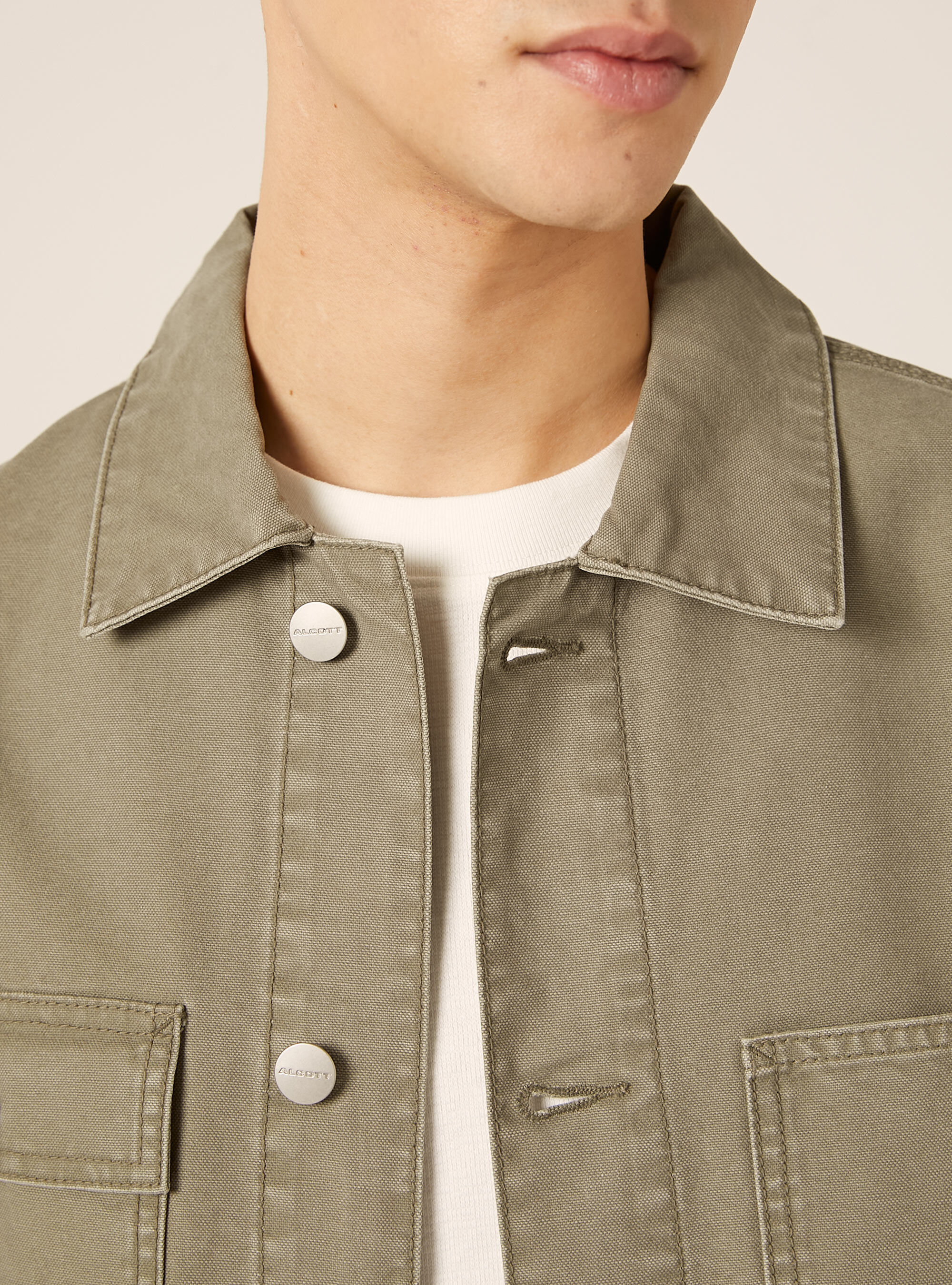 Giacca camicia in canvas tasche a toppa, KY2 KAKY MEDIUM