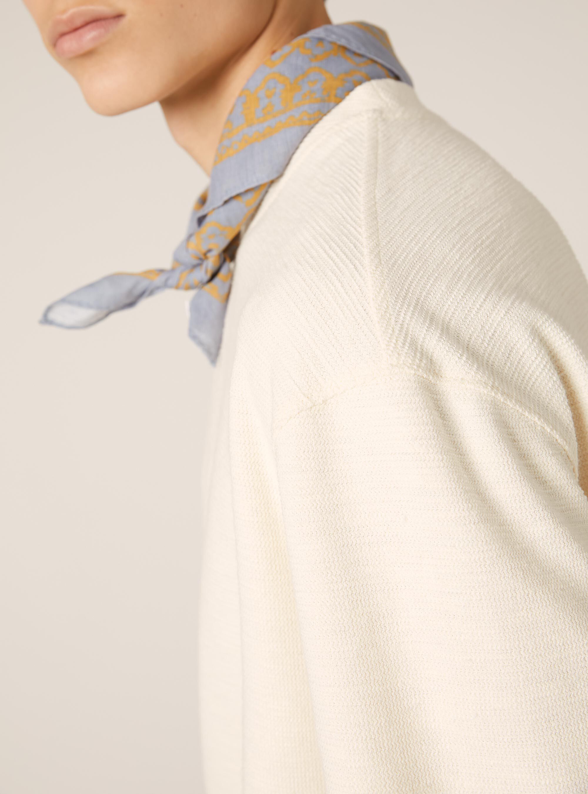 T-shirt en coton &agrave; texture oversize, WH2 WHITE