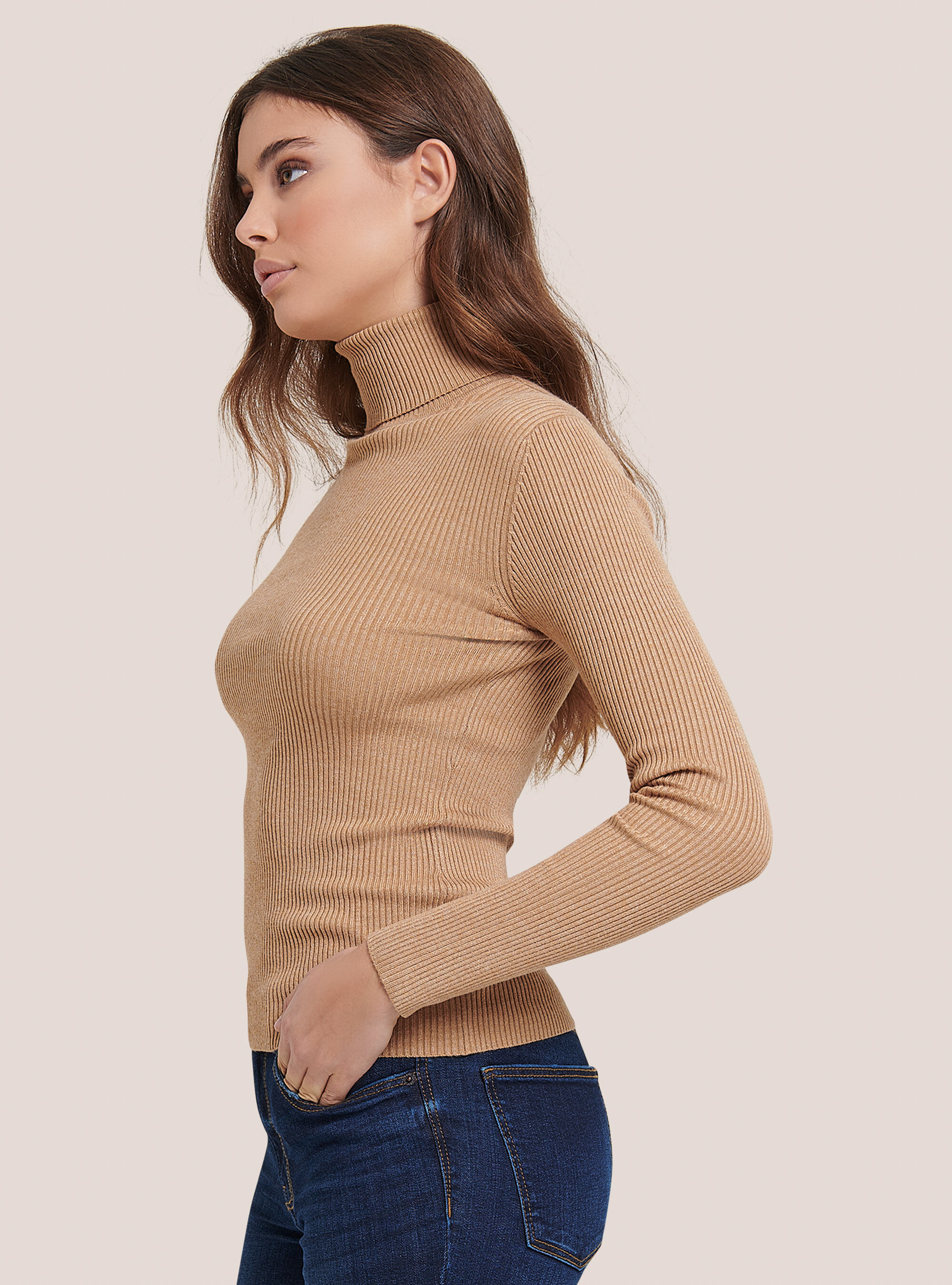 Ladies ribbed turtleneck store